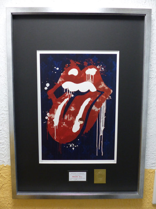DEATH NYC "GERAHMT" Lithografie limitiert "Rolling Stones" 3D Siegel Zertifikat