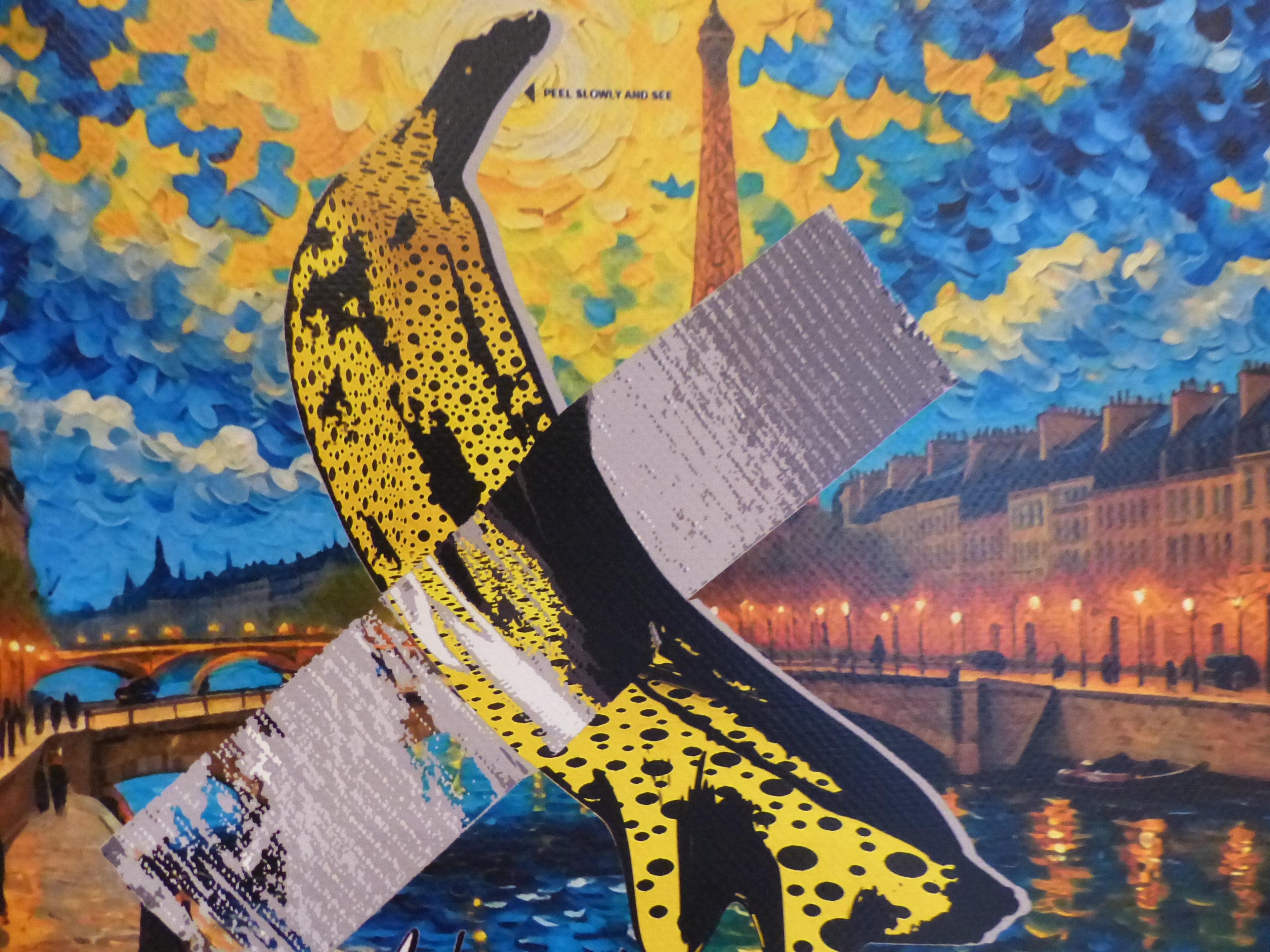 DEATH NYC fertig gerahmte Lithografie ltd. Edit. of 100 "Comedian Banana" 3D Siegel and COA
