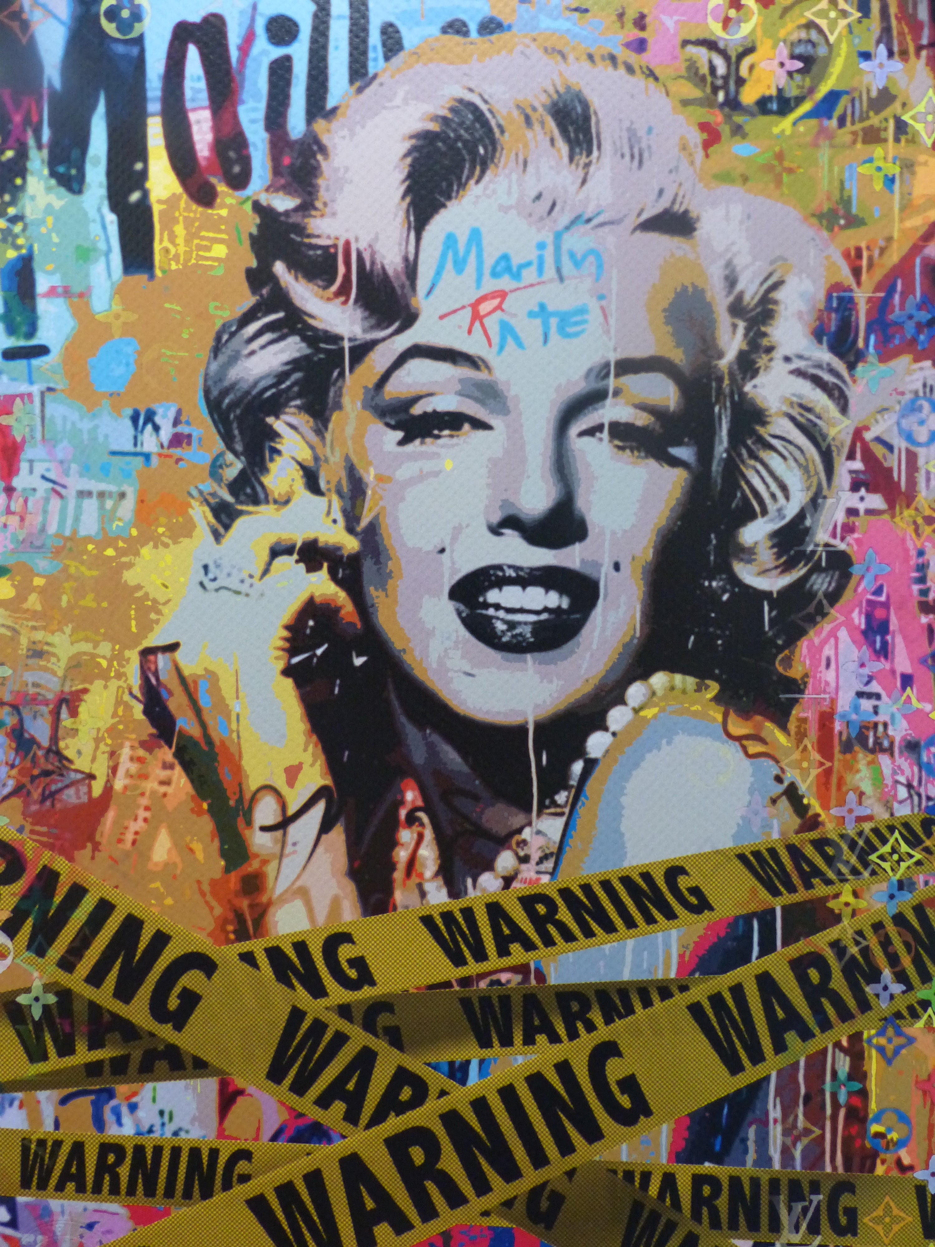 DEATH NYC "GERAHMT" Lithografie ltd.Edit. of 120 "Marilyn Warning" 3D Siegel COA