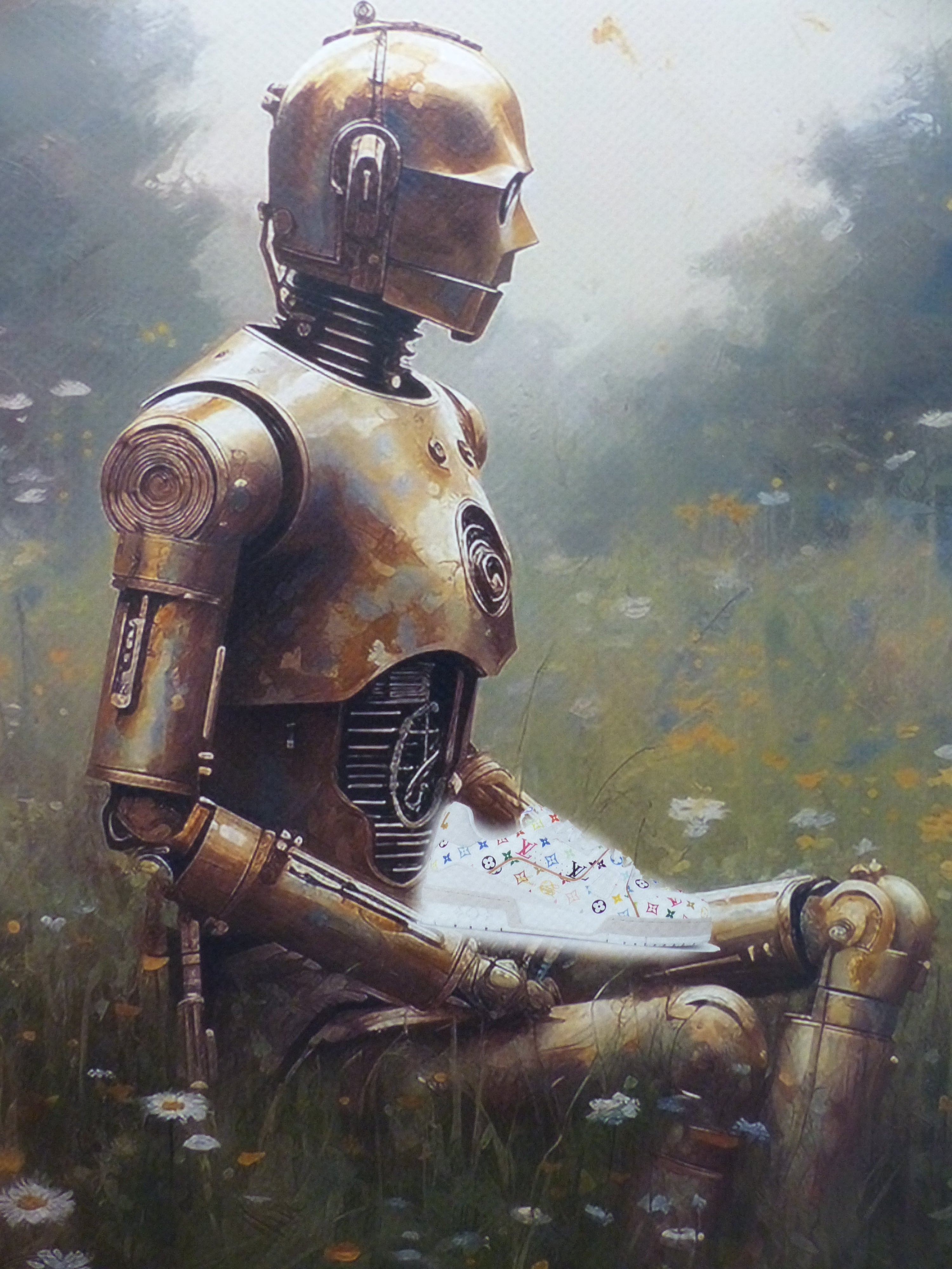 DEATH NYC "GERAHMT" Lithografie ltd.Edit. of 100 "Star Wars C-3PO" 3D Siegel COA