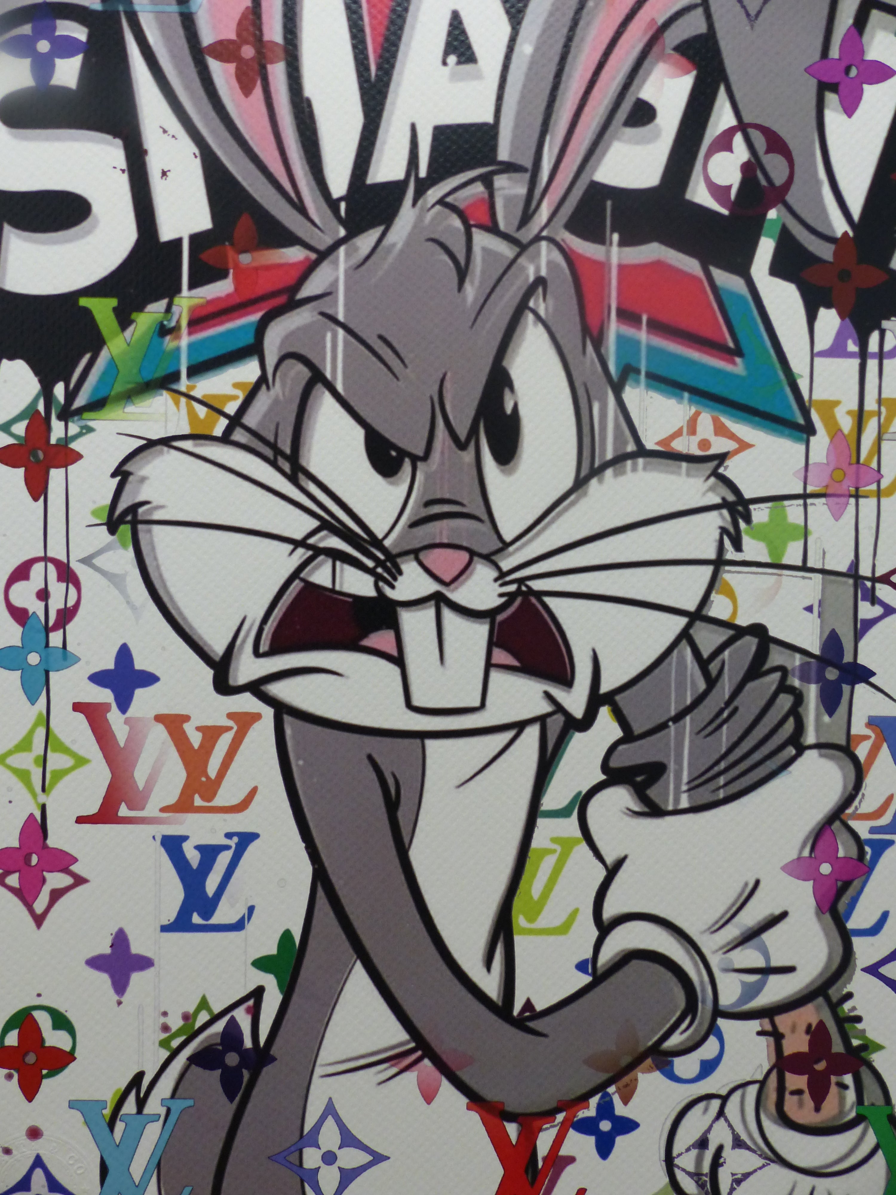 DEATH NYC "GERAHMT" Lithografie ltd.Edit. of 100 "Bugs Bunny" 3D Siegel COA