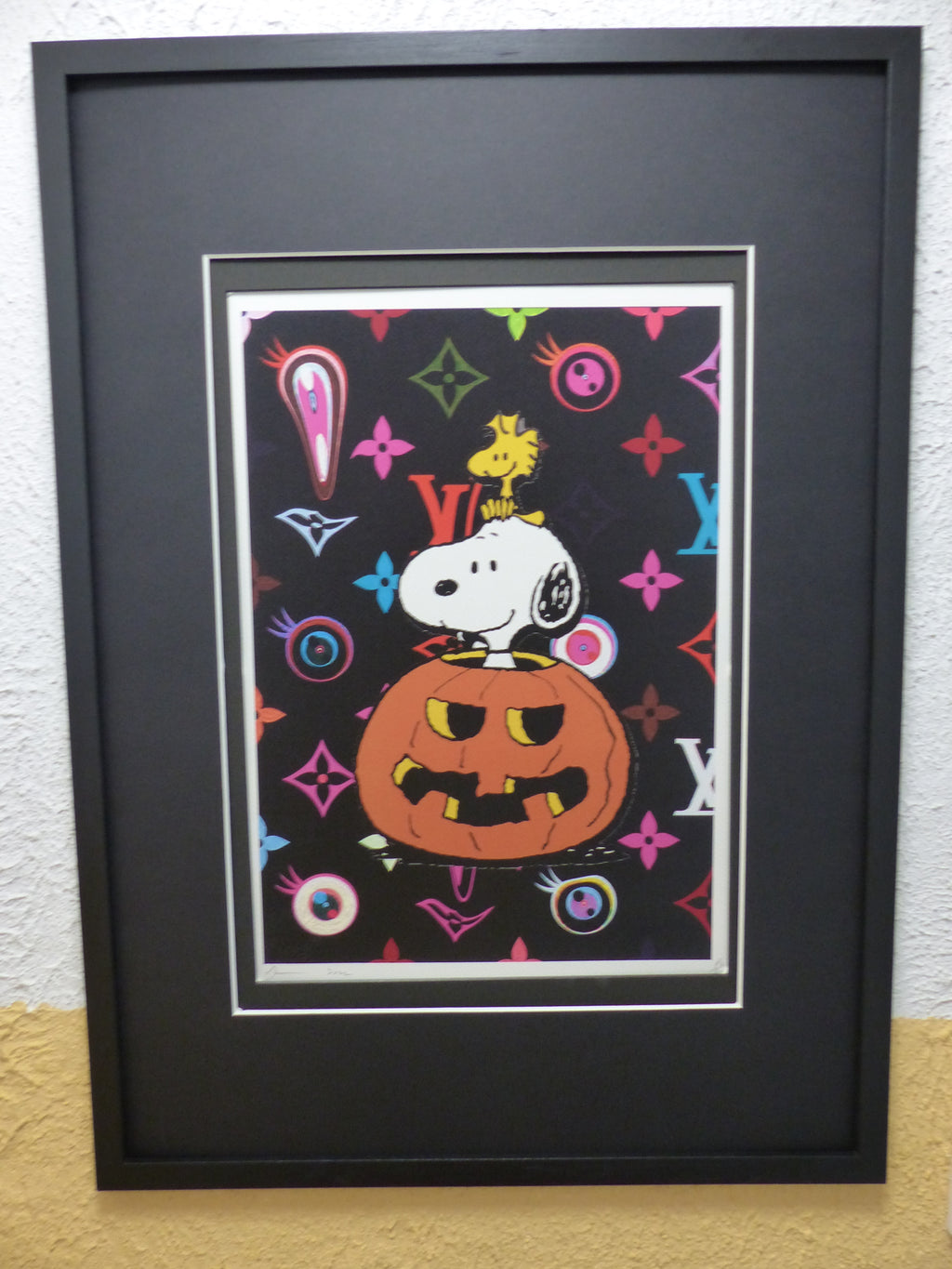 DEATH NYC fertig gerahmte Lithografie limit. Edit. of 100 "Snoopy pumpkin" 3D Siegel und COA