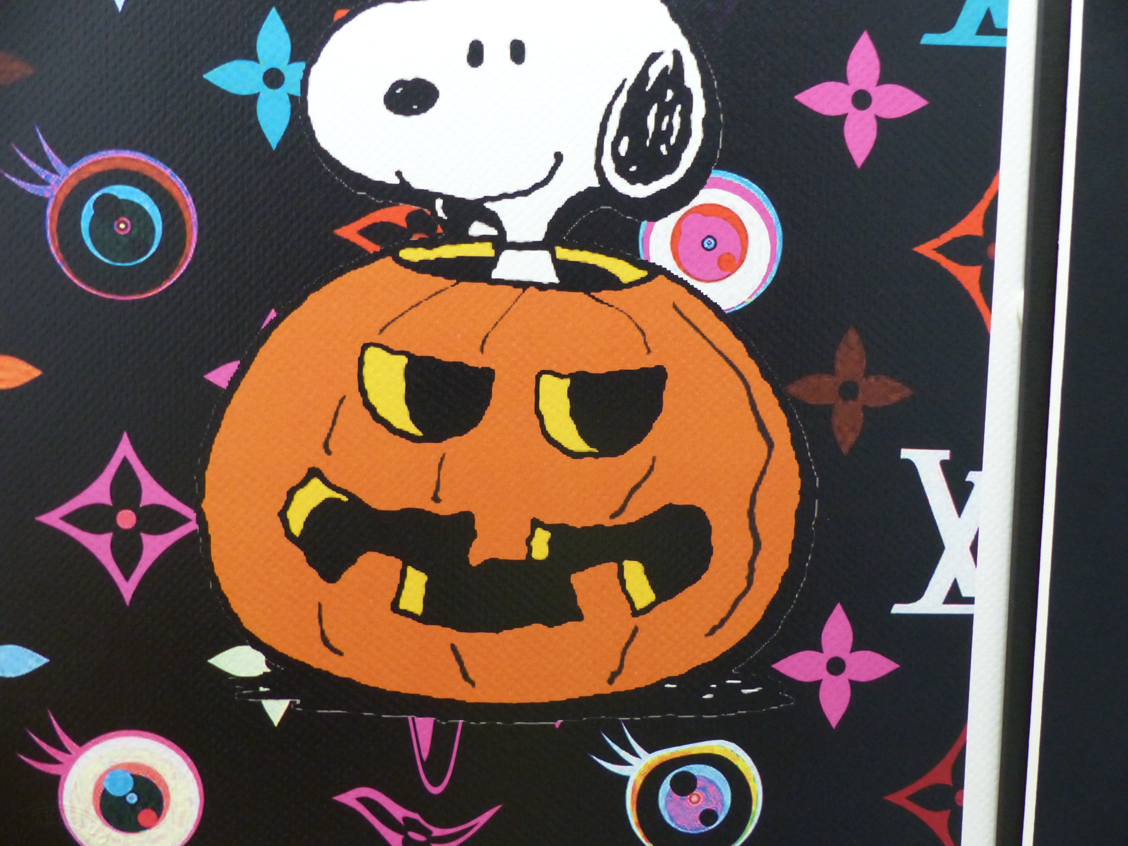 DEATH NYC fertig gerahmte Lithografie limit. Edit. of 100 "Snoopy pumpkin" 3D Siegel und COA