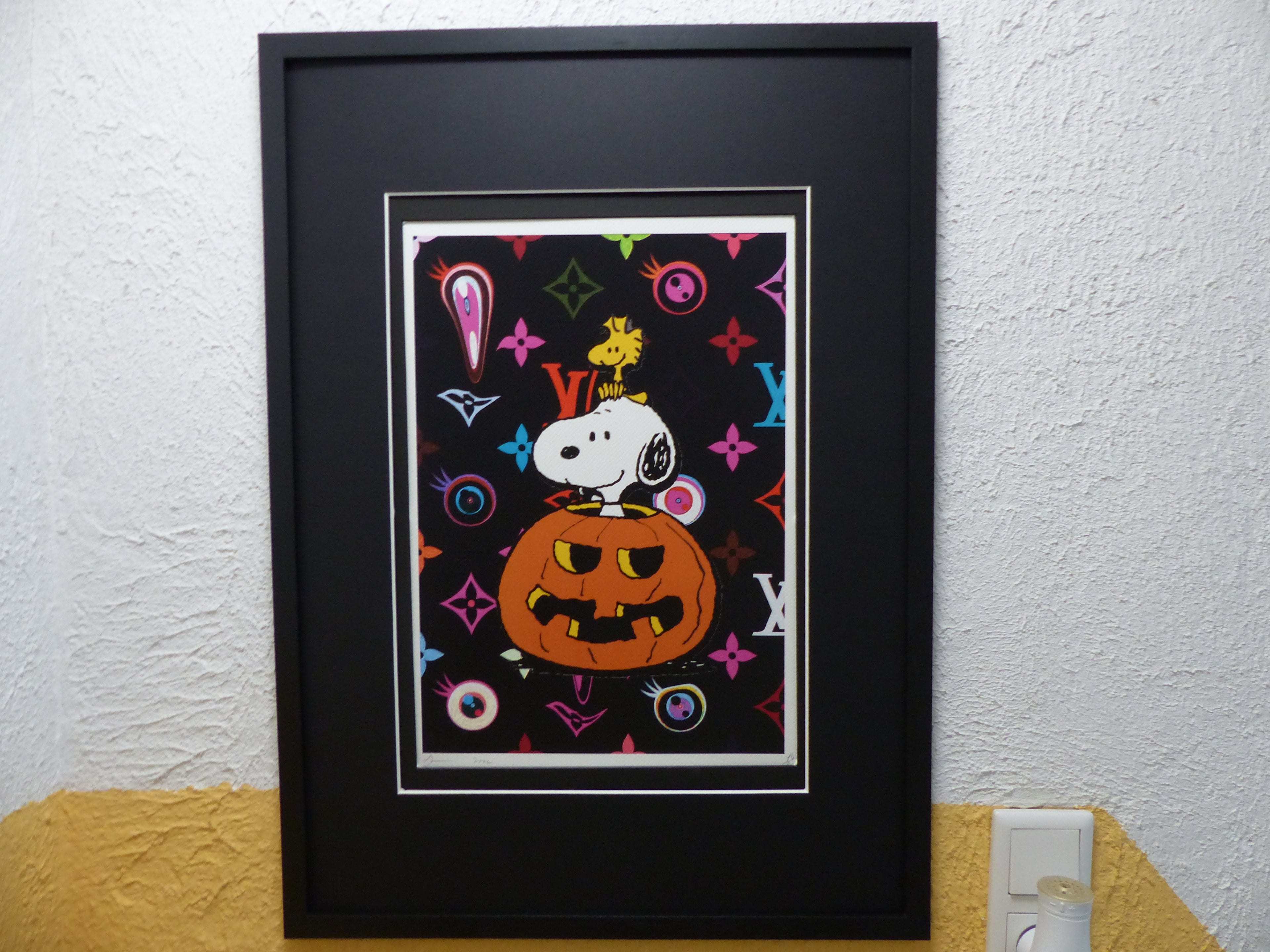 DEATH NYC fertig gerahmte Lithografie limit. Edit. of 100 "Snoopy pumpkin" 3D Siegel und COA