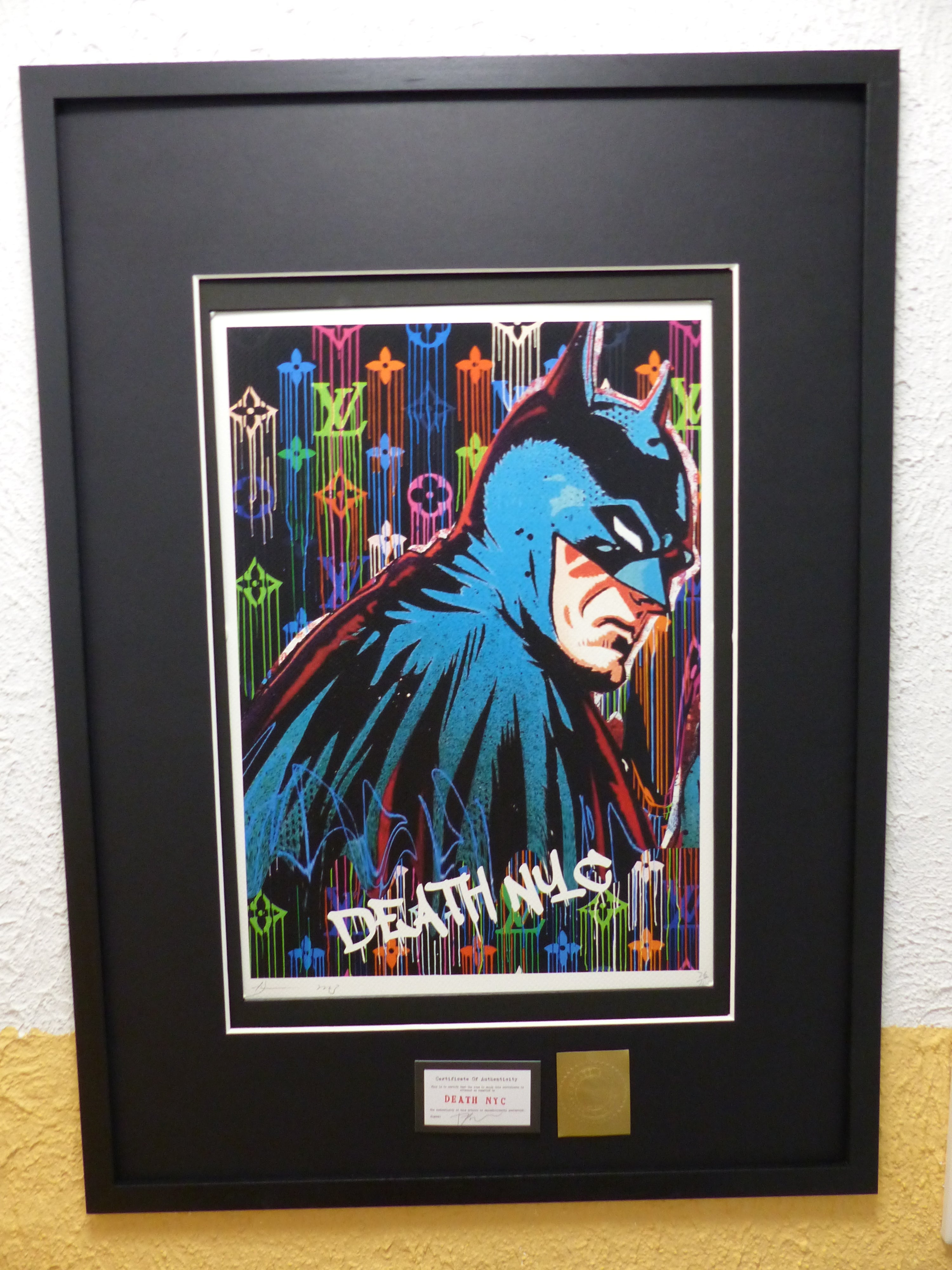 DEATH NYC fertig gerahmte Lithografie limit. Edition of 120  "BATMAN" 3D Siegel COA