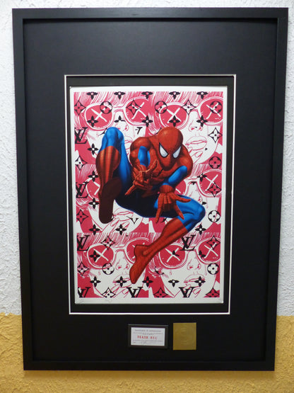 DEATH NYC fertig gerahmteLithografie ltd. Edition of 100 "SPIDERMAN" 3D Siegel u. COA