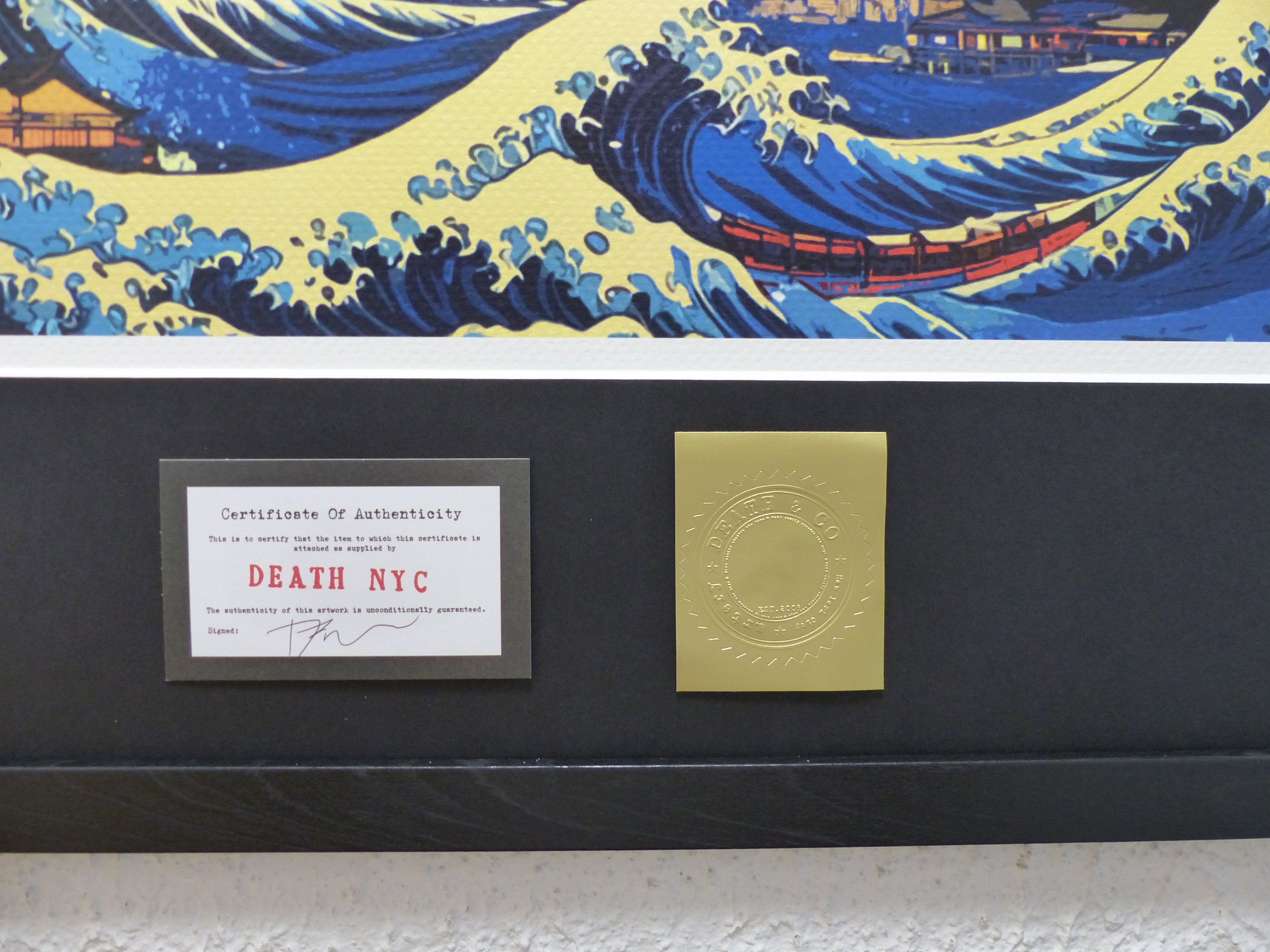 DEATH NYC fertig gerahmte Lithografie ltd. Edit. of 100 "Cool Snoopy" 3D Siegel COA