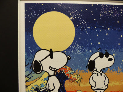 DEATH NYC fertig gerahmte Lithografie ltd. Edit. of 100 "Cool Snoopy" 3D Siegel COA