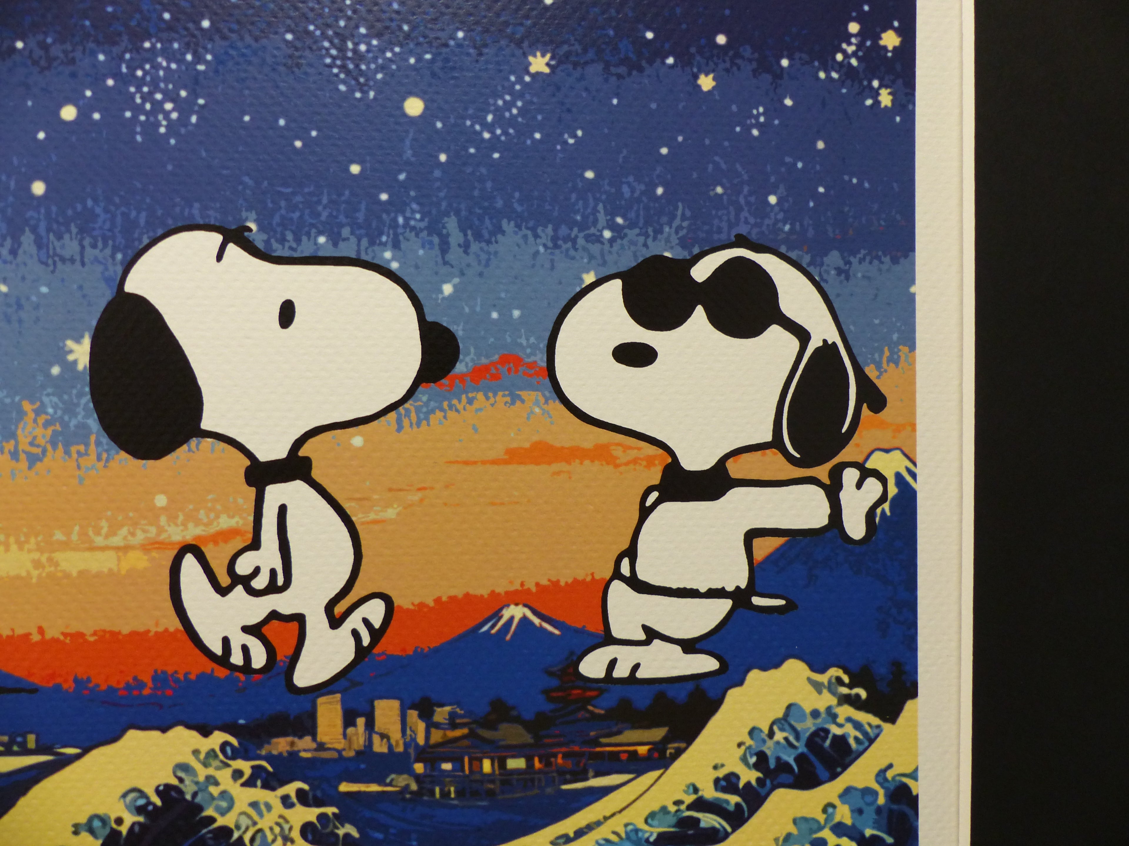 DEATH NYC fertig gerahmte Lithografie ltd. Edit. of 100 "Cool Snoopy" 3D Siegel COA