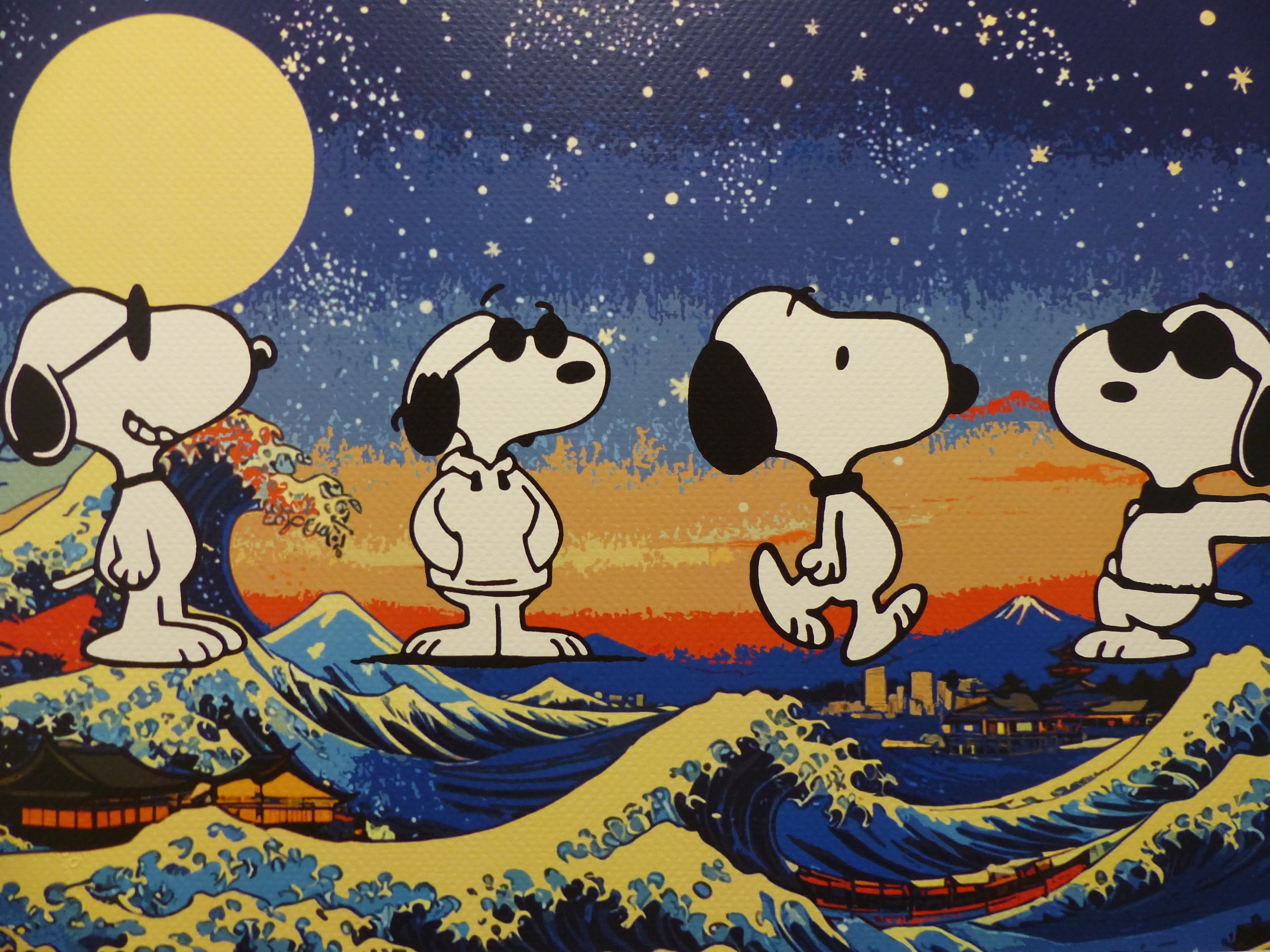DEATH NYC fertig gerahmte Lithografie ltd. Edit. of 100 "Cool Snoopy" 3D Siegel COA