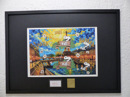 DEATH NYC fertig gerahmte Lithografie ltd. Edit. of 120 "Laughing Snoopy" 3D Siegel COA