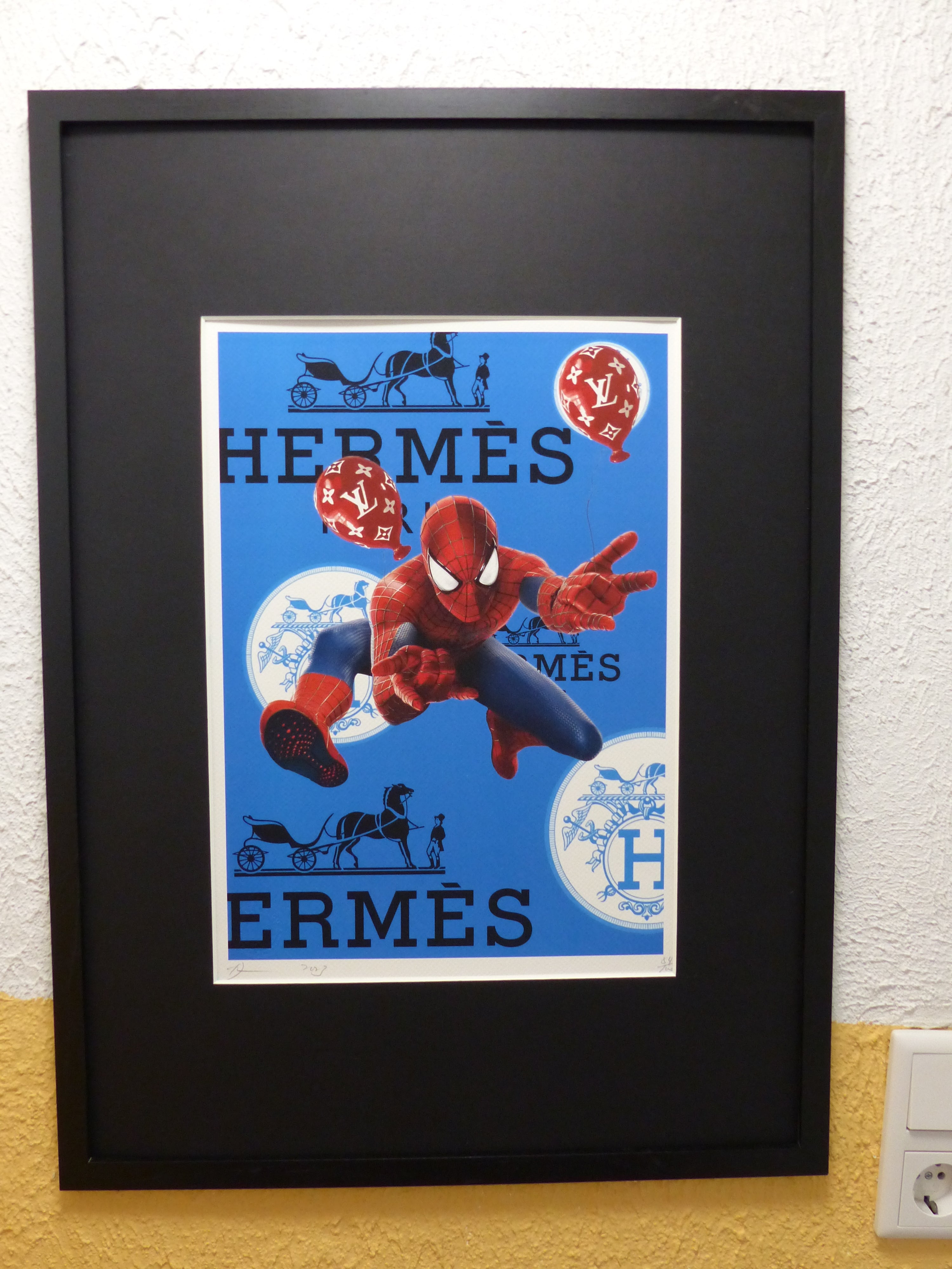 DEATH NYC fertig gerahmte Lithografie ltd. Edition of 100 "Spider-Man" 3D Siegel u COA