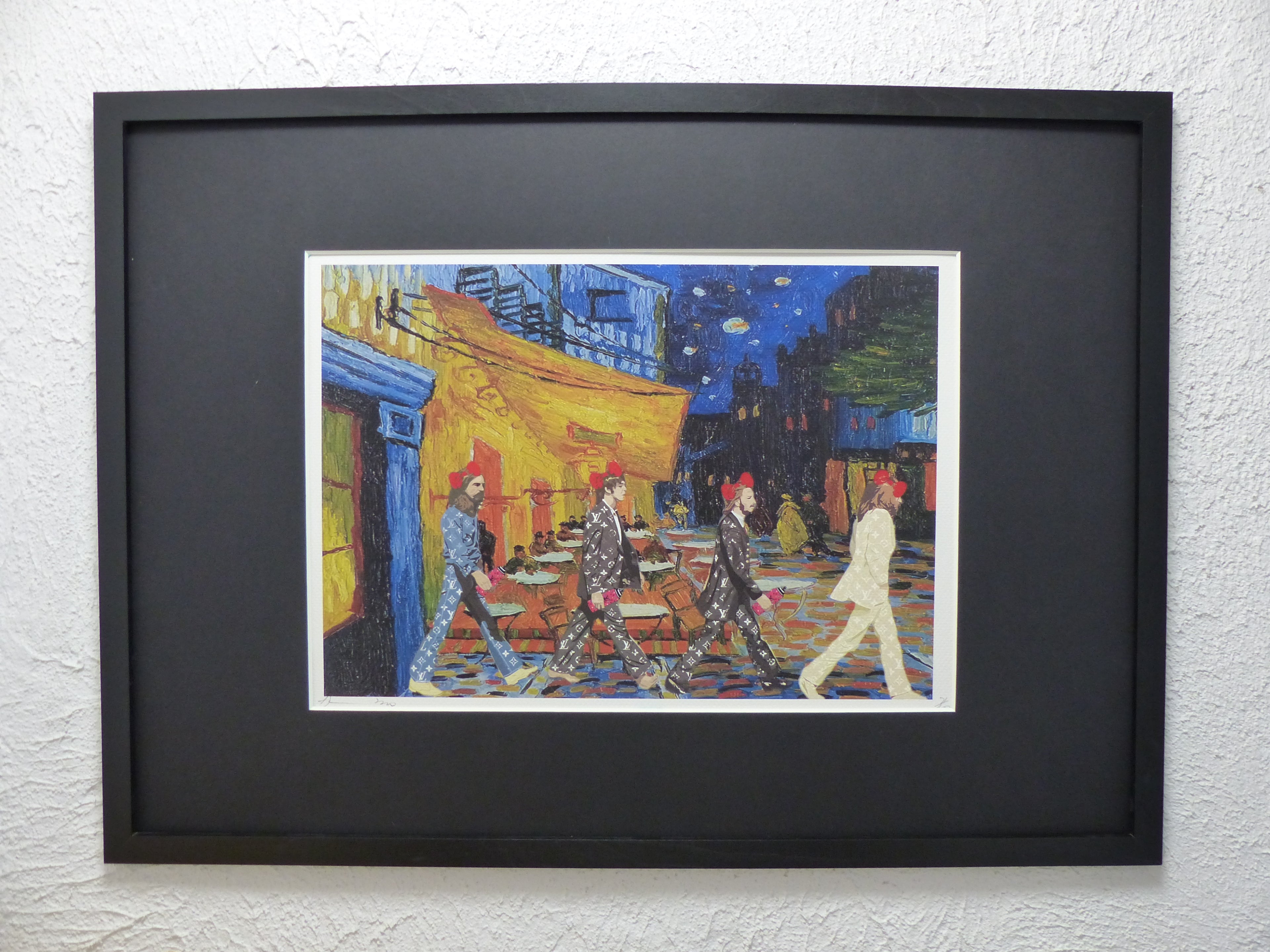 DEATH NYC fertig gerahmte Lithografie ltd Edit of 100 "Beatles Abbey Road, van Gogh " 3D Siegel COA