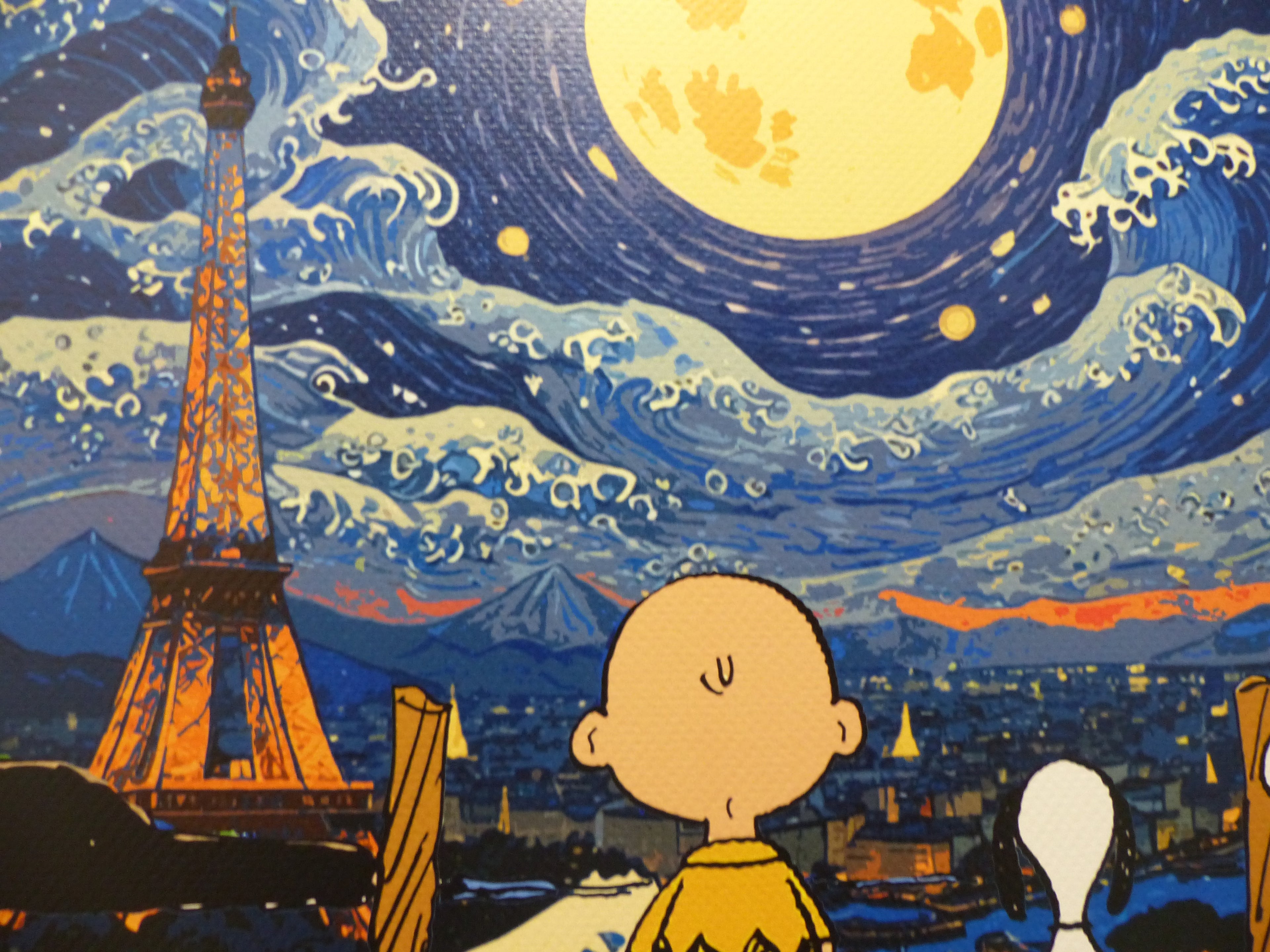 DEATH NYC fertig gerahmte Lithografie ltd. Edit. of 100 "Charly Brown and Snoopy" 3D Siegel COA