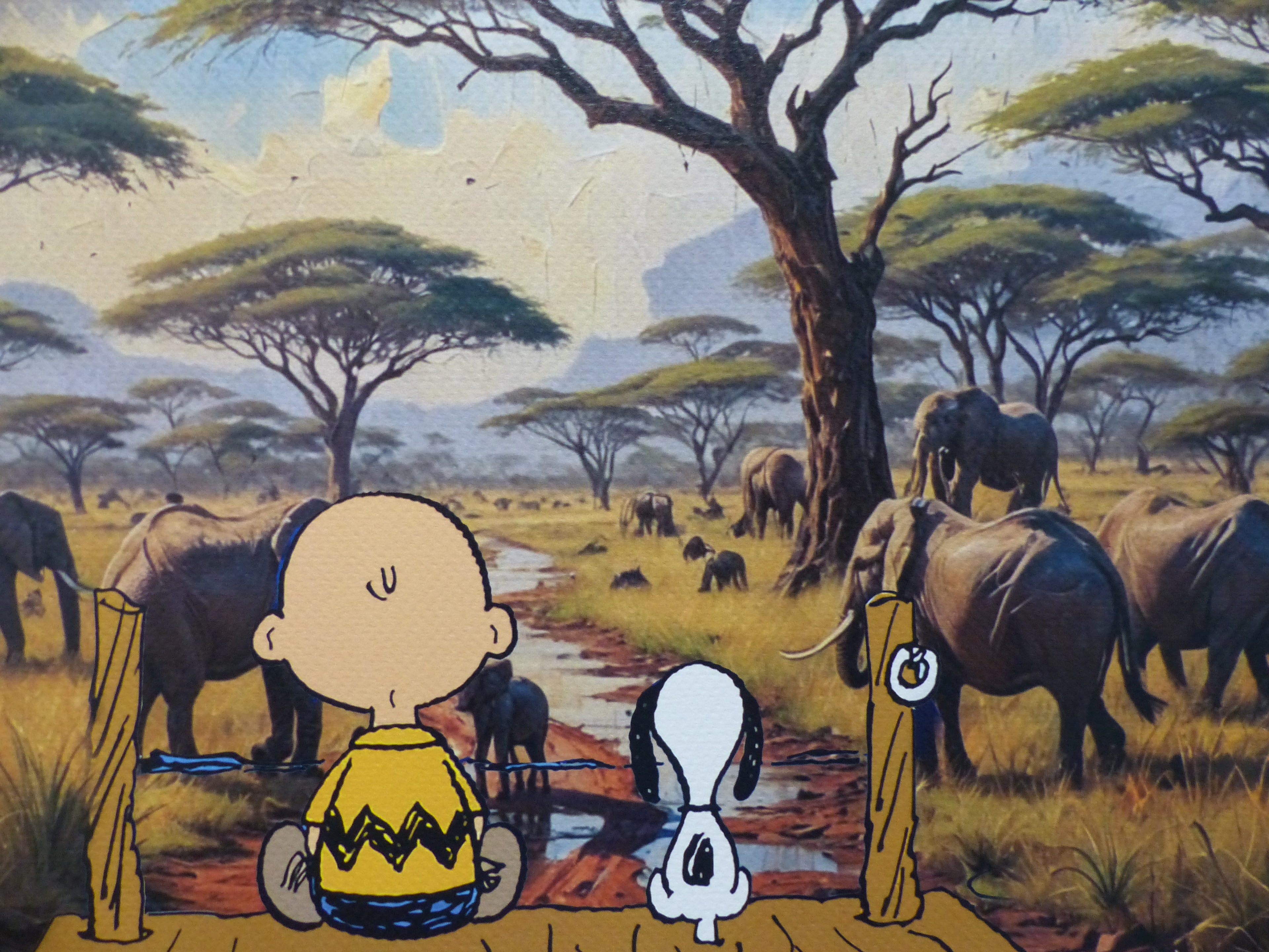 DEATH NYC fertig gerahmte Lithografie ltd Edit of 100 "Charly Brown and Snoopy" 3D Siegel COA