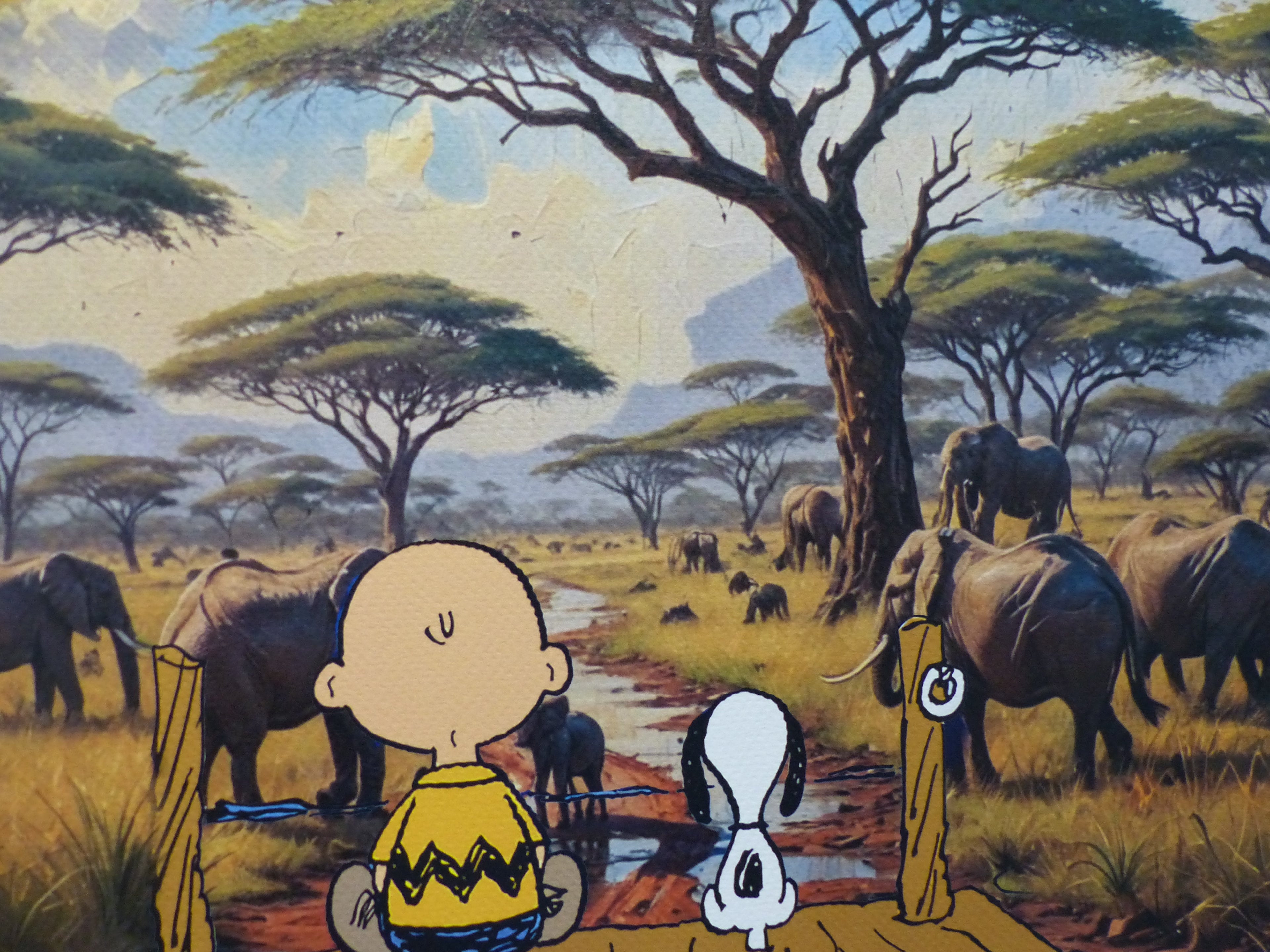 DEATH NYC fertig gerahmte Lithografie ltd Edit of 100 "Charly Brown and Snoopy" 3D Siegel COA