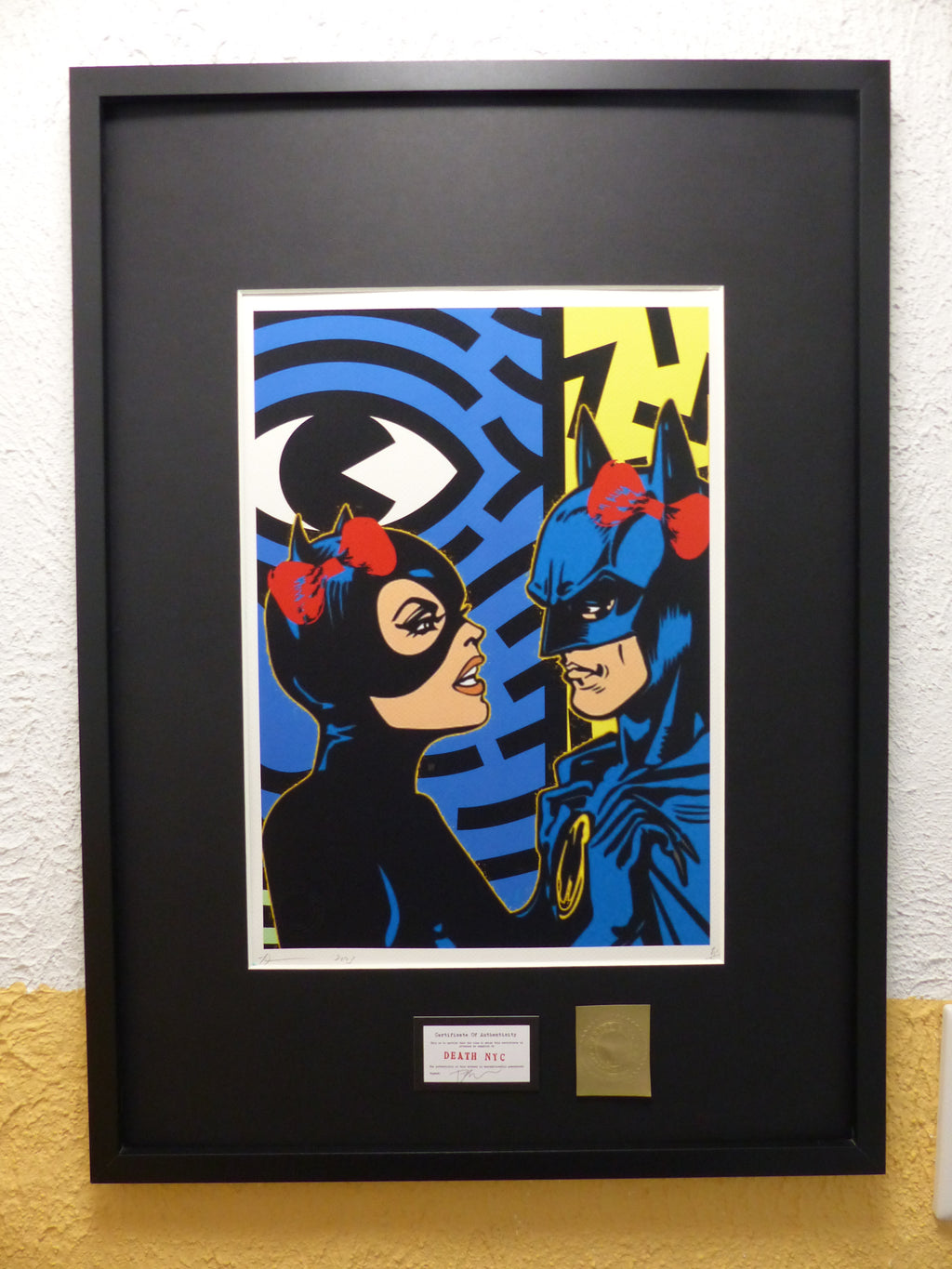 DEATH NYC fertig gerahmte Lithografie ltd Edit of 100  "Catwoman Batman" 3D Siegel COA