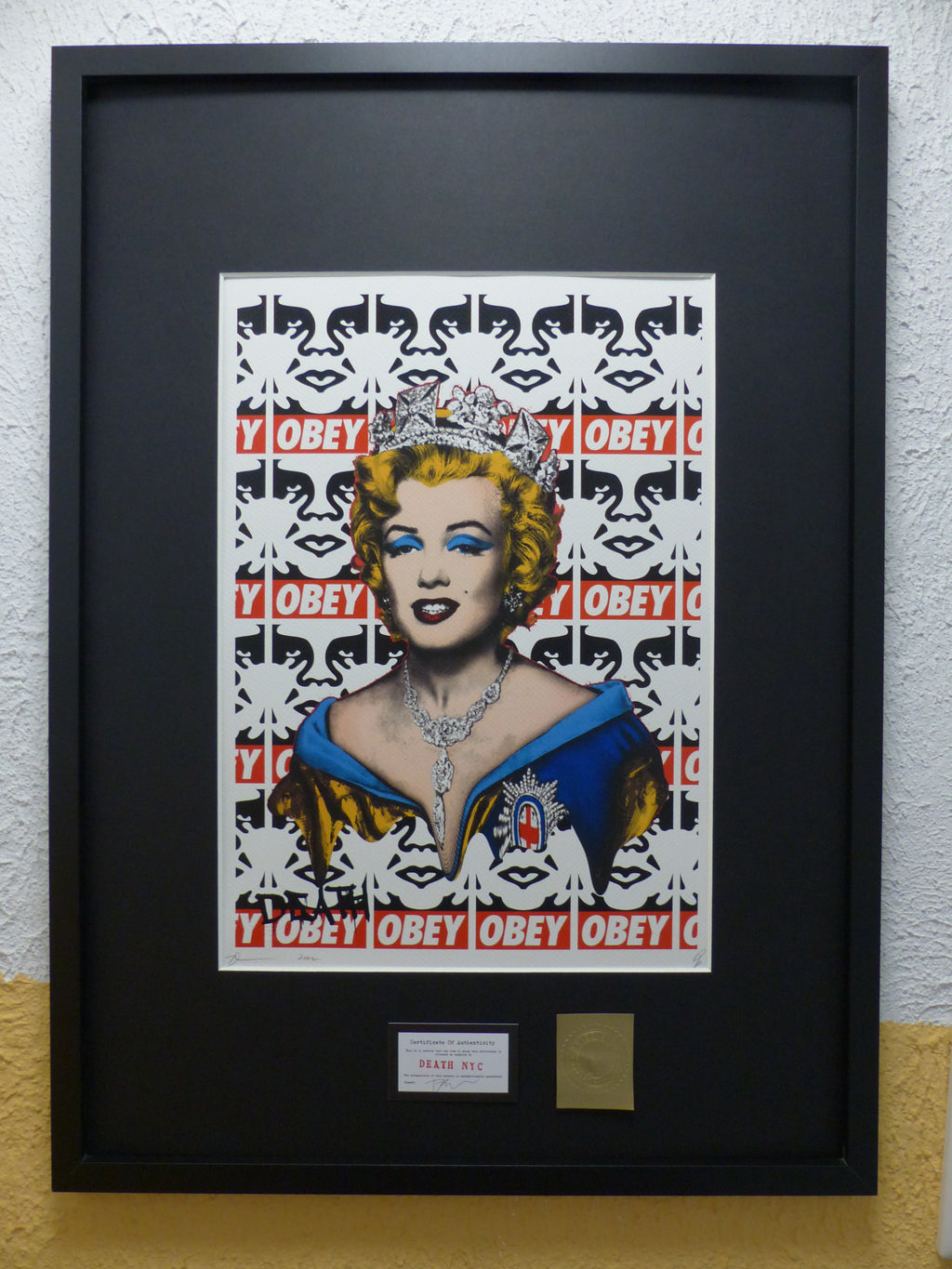 DEATH NYC fertig gerahmte Lithografie ltd. of 100 "Queen Marilyn Monroe" 3D Siegel u COA
