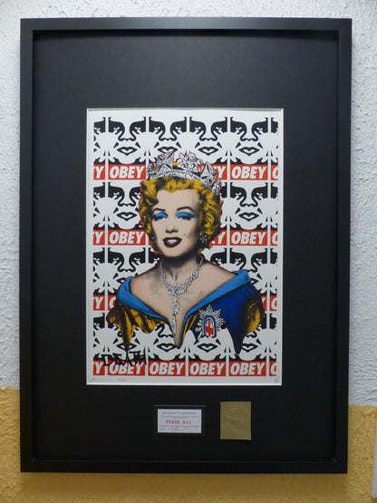 DEATH NYC fertig gerahmte Lithografie ltd. of 100 "Queen Marilyn Monroe" 3D Siegel u COA