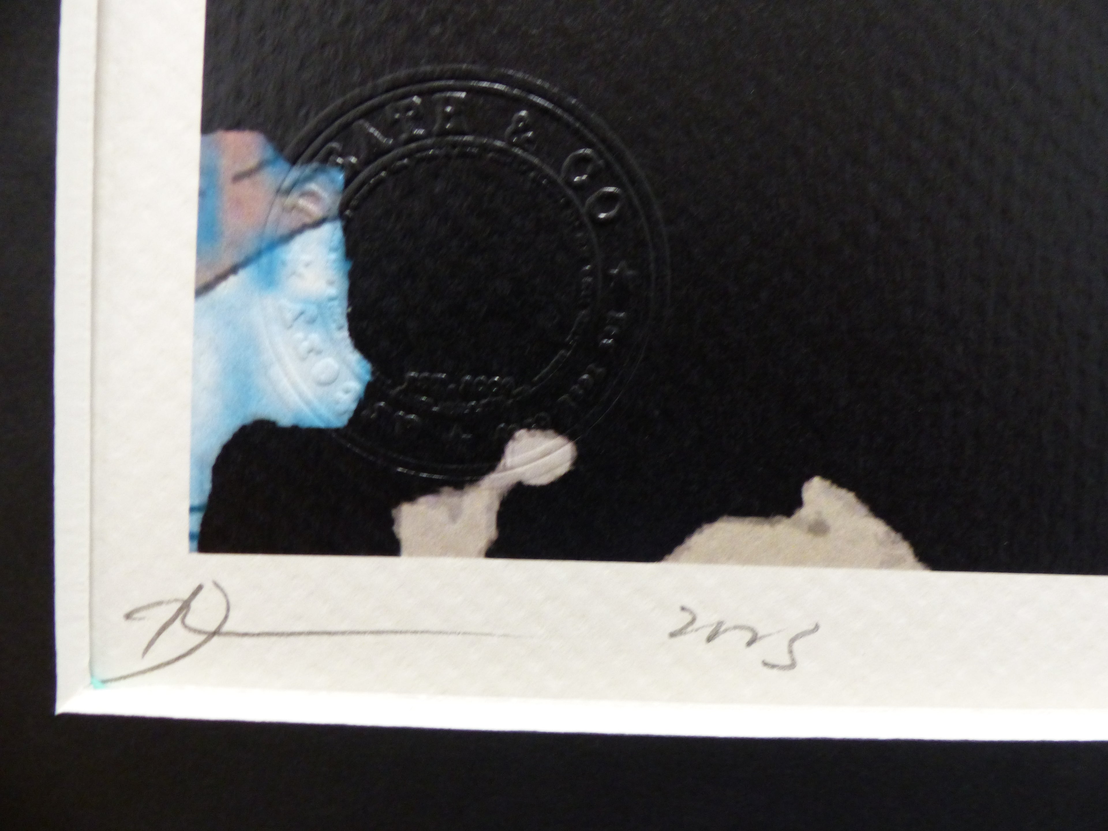 DEATH NYC fertig gerahmte Lithografie ltd. Edit of 120 "Banksy Police" 3D Siegel u COA