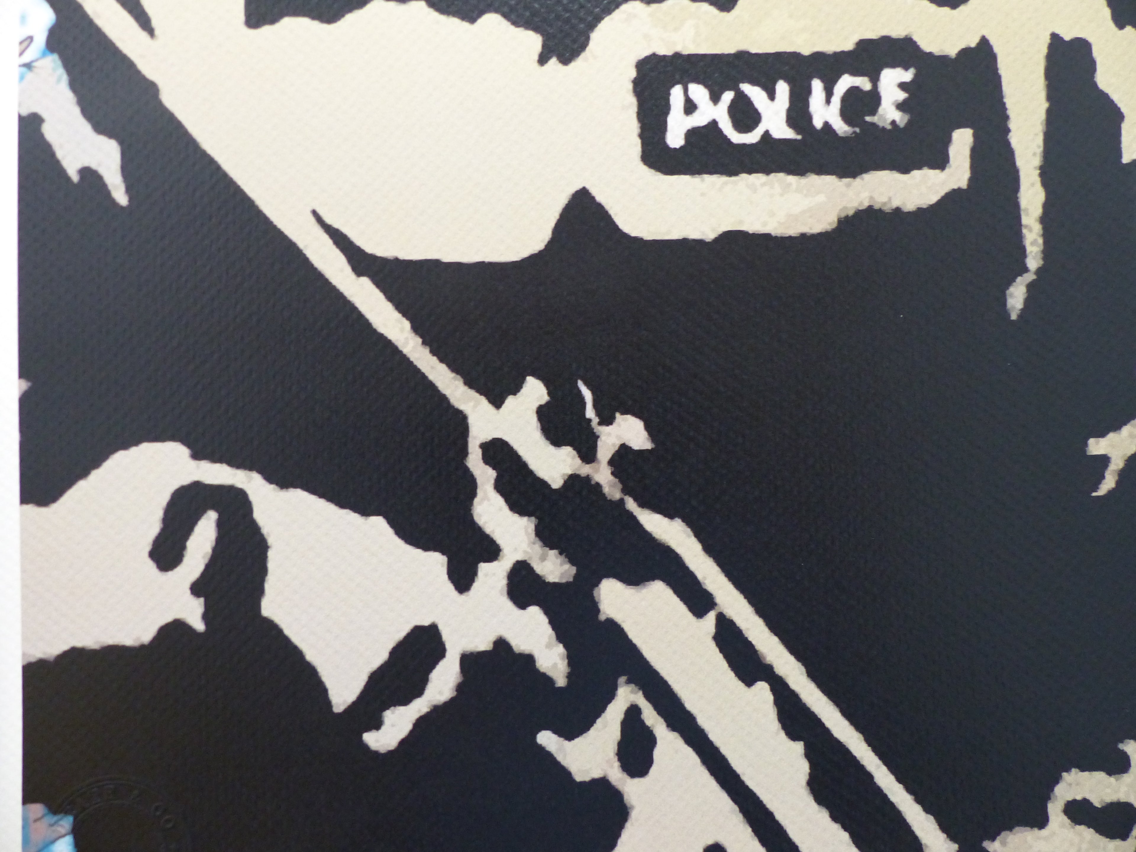 DEATH NYC fertig gerahmte Lithografie ltd. Edit of 120 "Banksy Police" 3D Siegel u COA