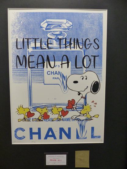 DEATH NYC fertig gerahmte Lithografie ltd Edition of 100 "Snoopy Chanel No5" 3D Siegel COA