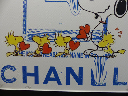 DEATH NYC fertig gerahmte Lithografie ltd Edition of 100 "Snoopy Chanel No5" 3D Siegel COA