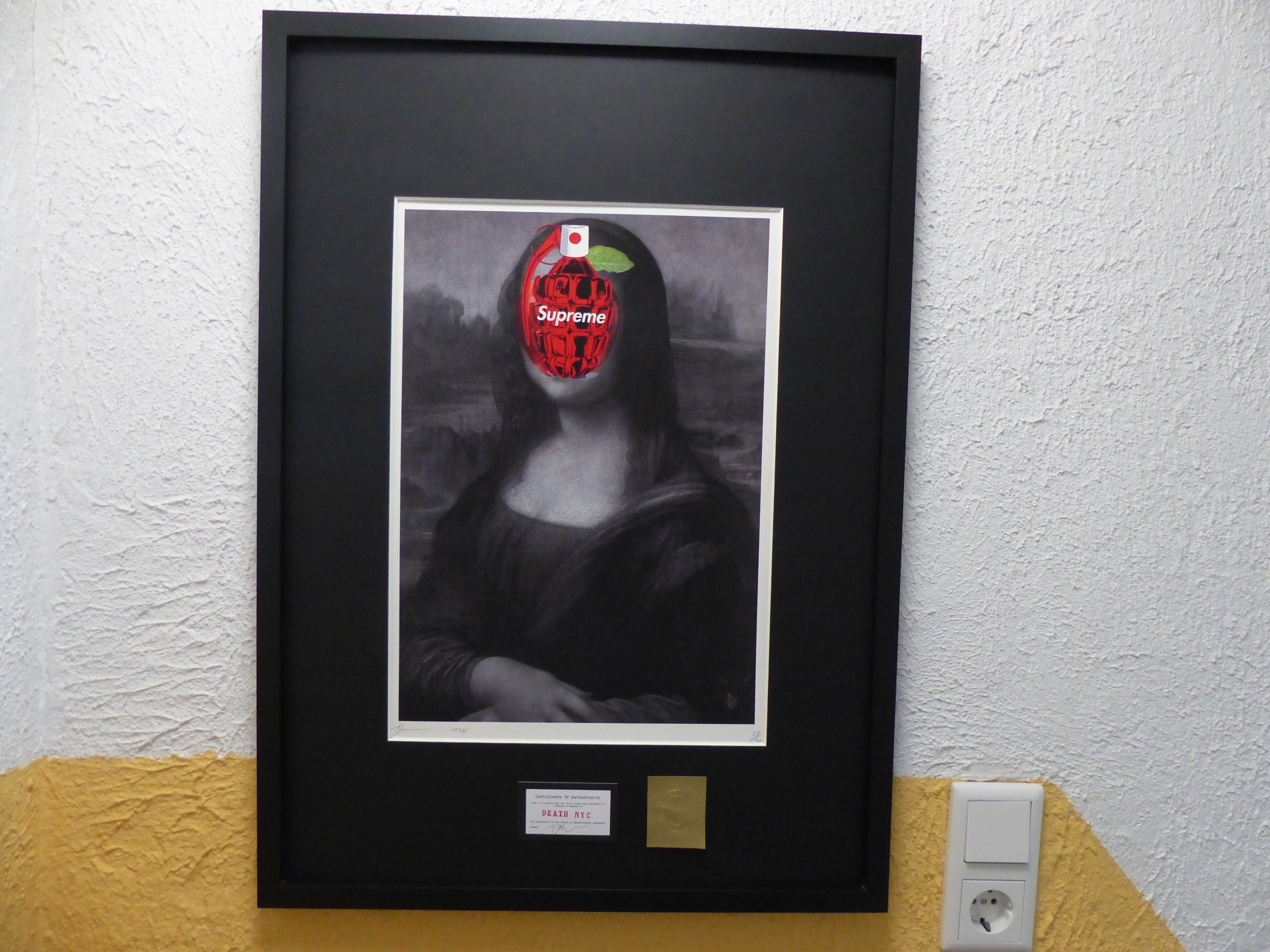 DEATH NYC fertig gerahmte Lithografie ltd  Edition of 100 "Mona Lisa " 3D Siegel u COA