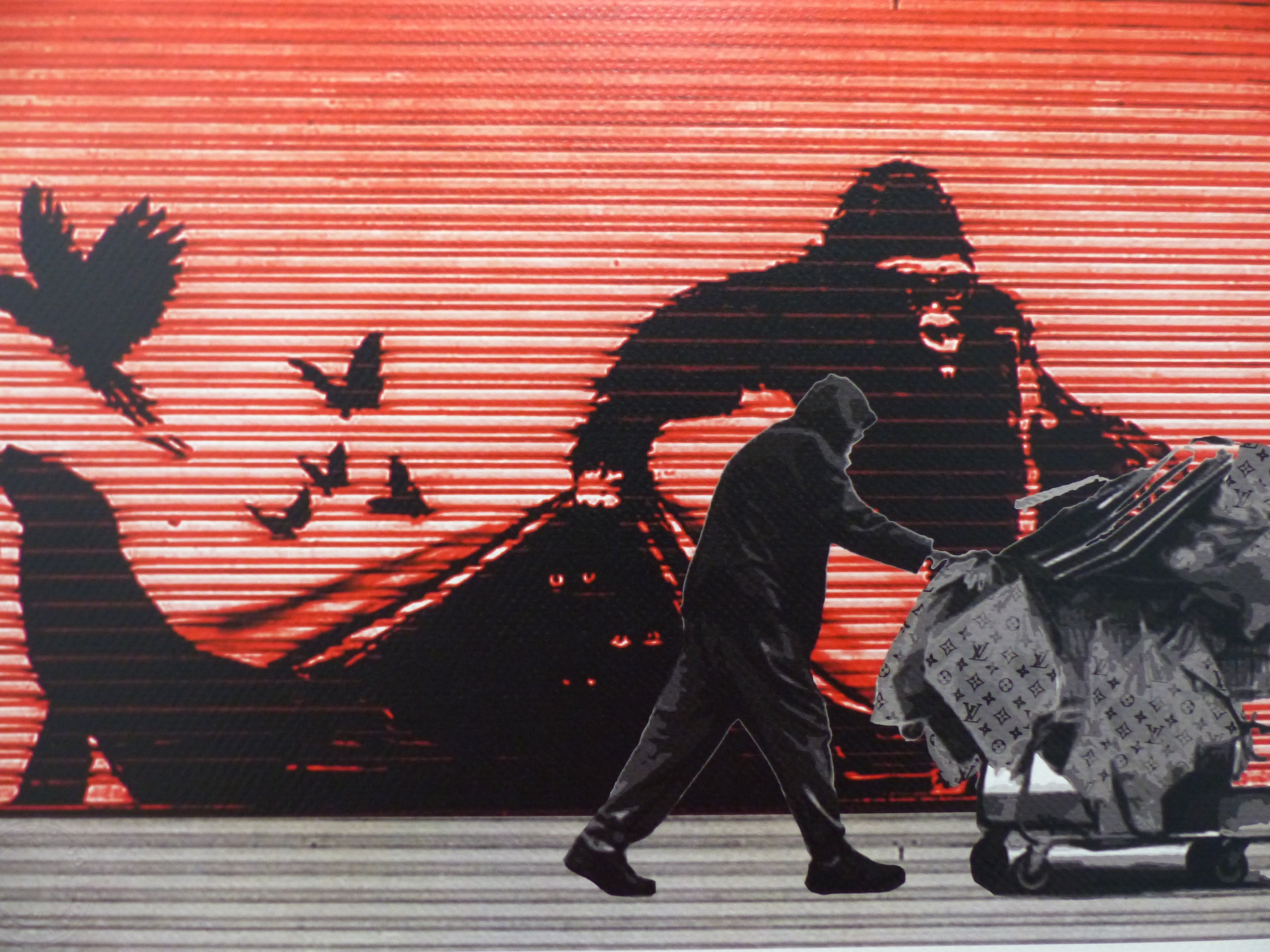 DEATH NYC fertig gerahmte Lithografie ltd. Edit. of 100 "Banksy Animals" 3D Siegel COA