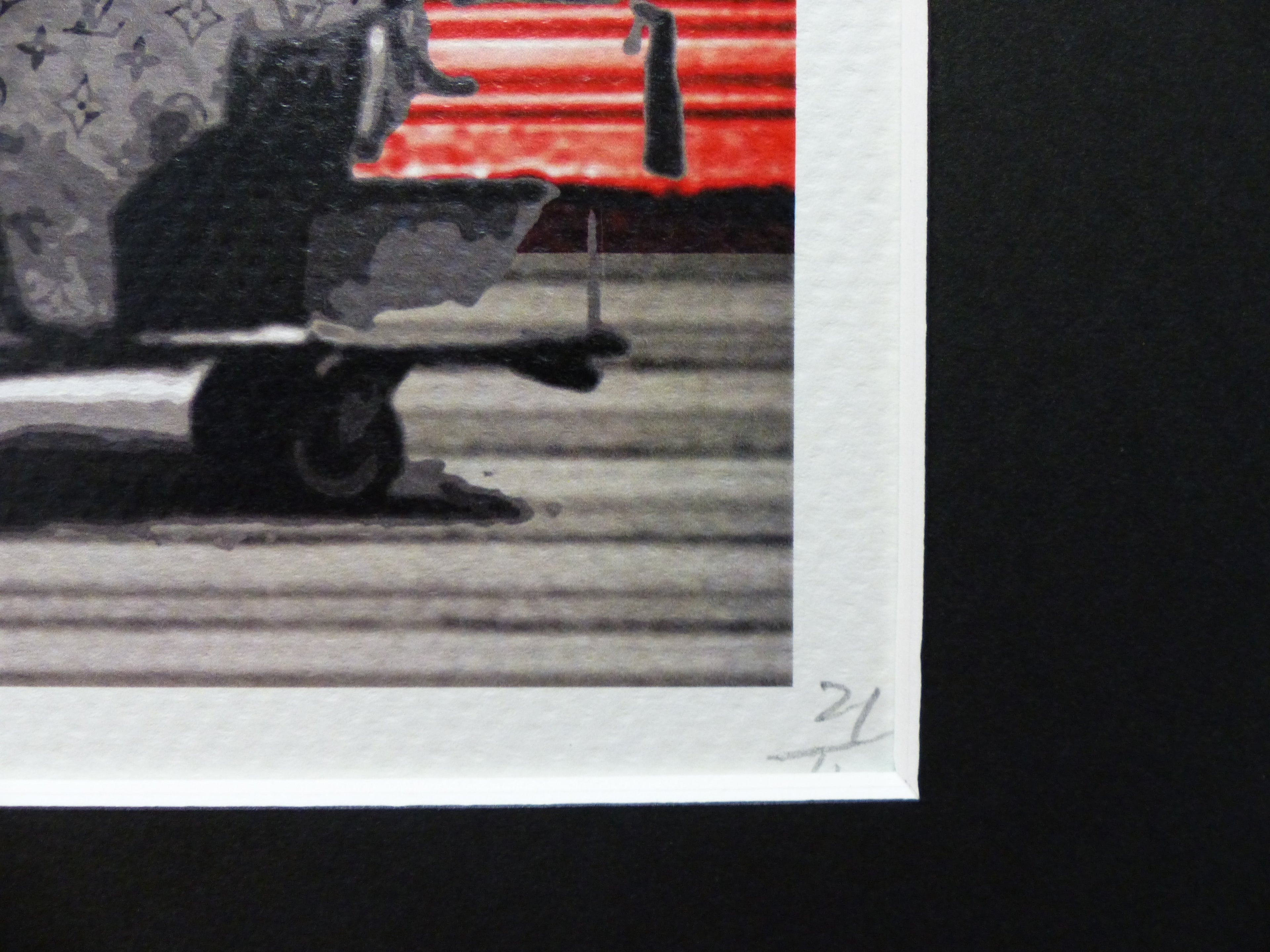 DEATH NYC fertig gerahmte Lithografie ltd. Edit. of 100 "Banksy Animals" 3D Siegel COA