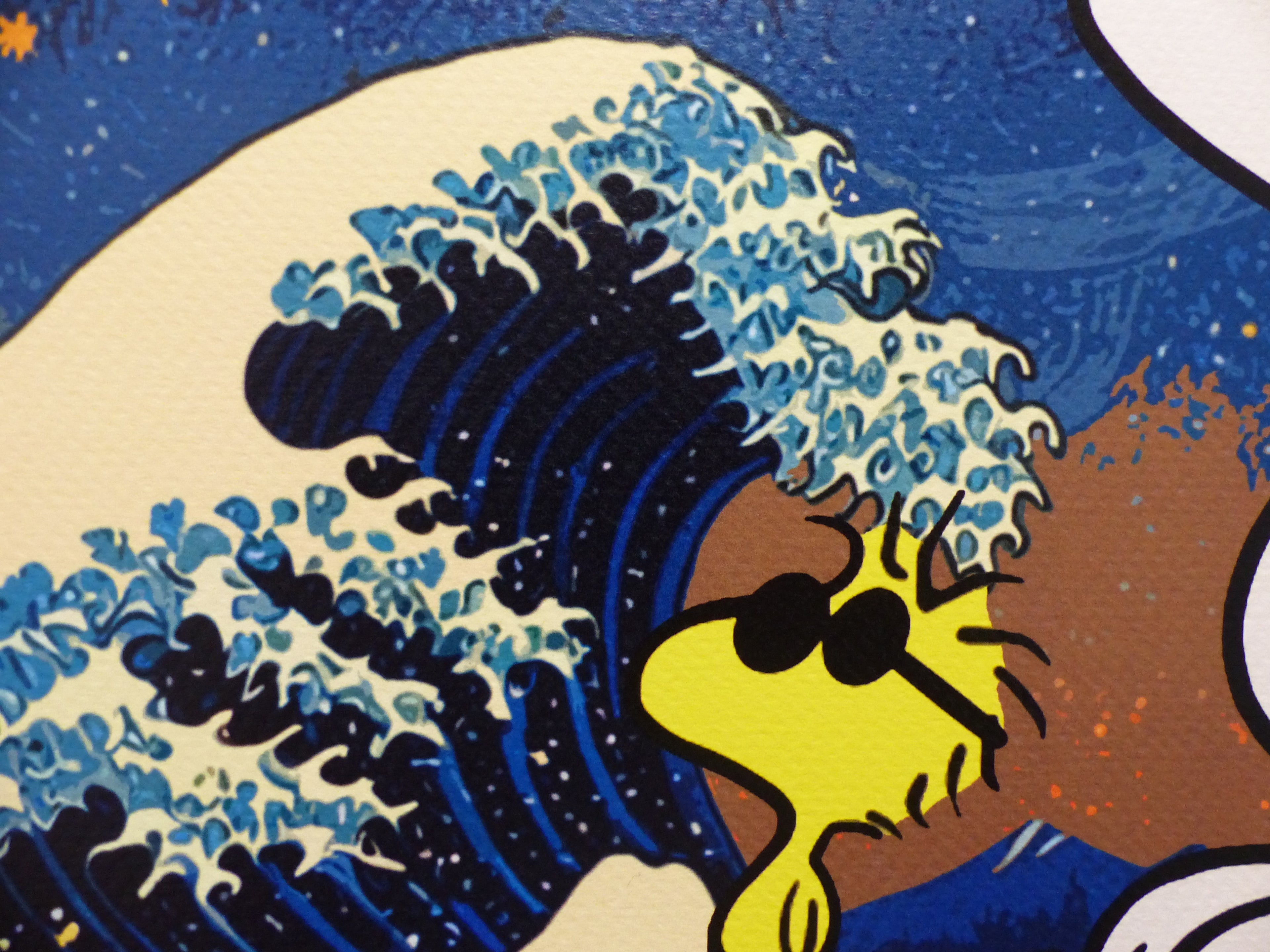 DEATH NYC fertig gerahmte Lithografie ltd.Edit. of 100 "SnoopyWoodstock" 3D Siegel COA