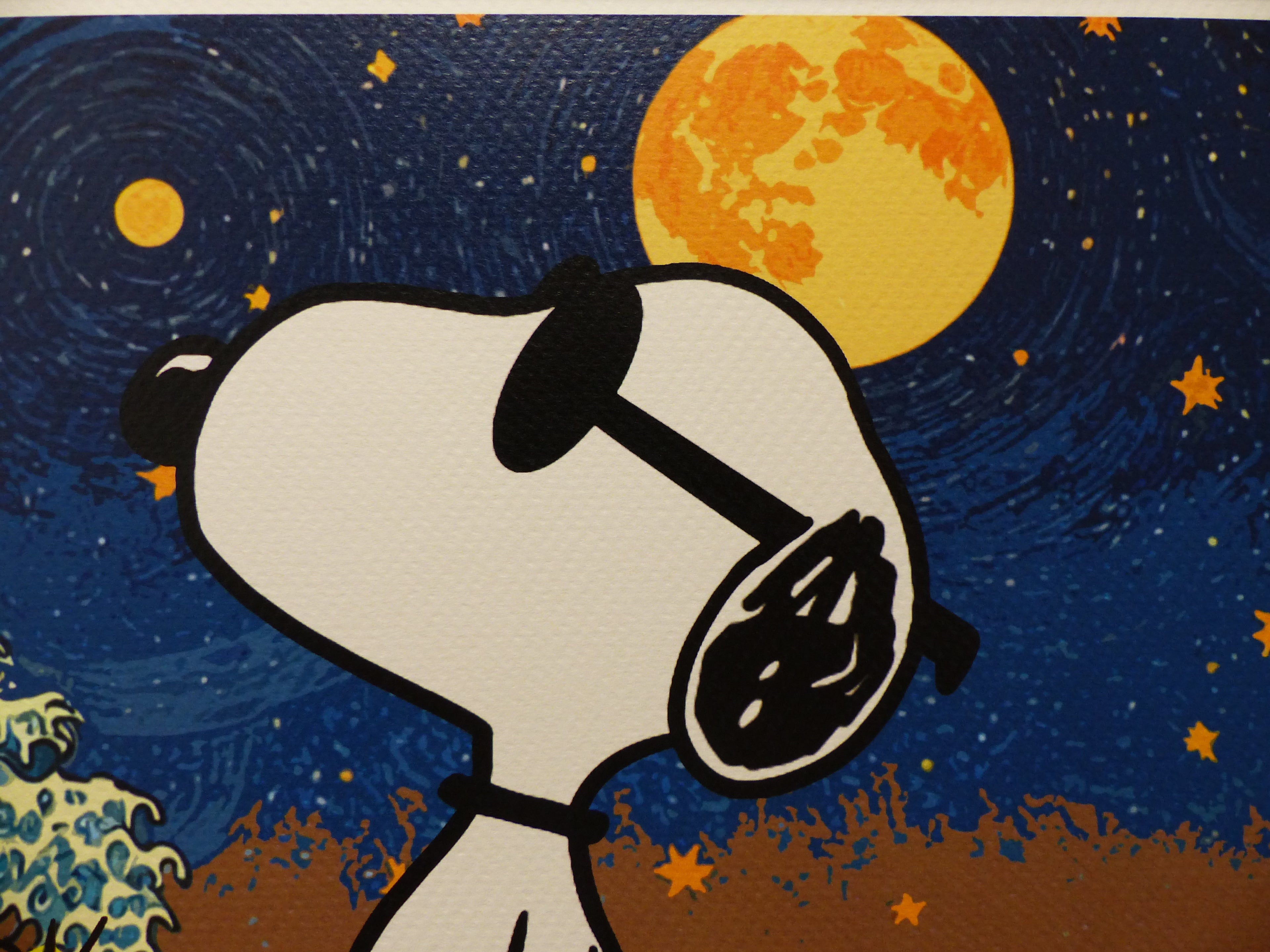 DEATH NYC fertig gerahmte Lithografie ltd.Edit. of 100 "SnoopyWoodstock" 3D Siegel COA