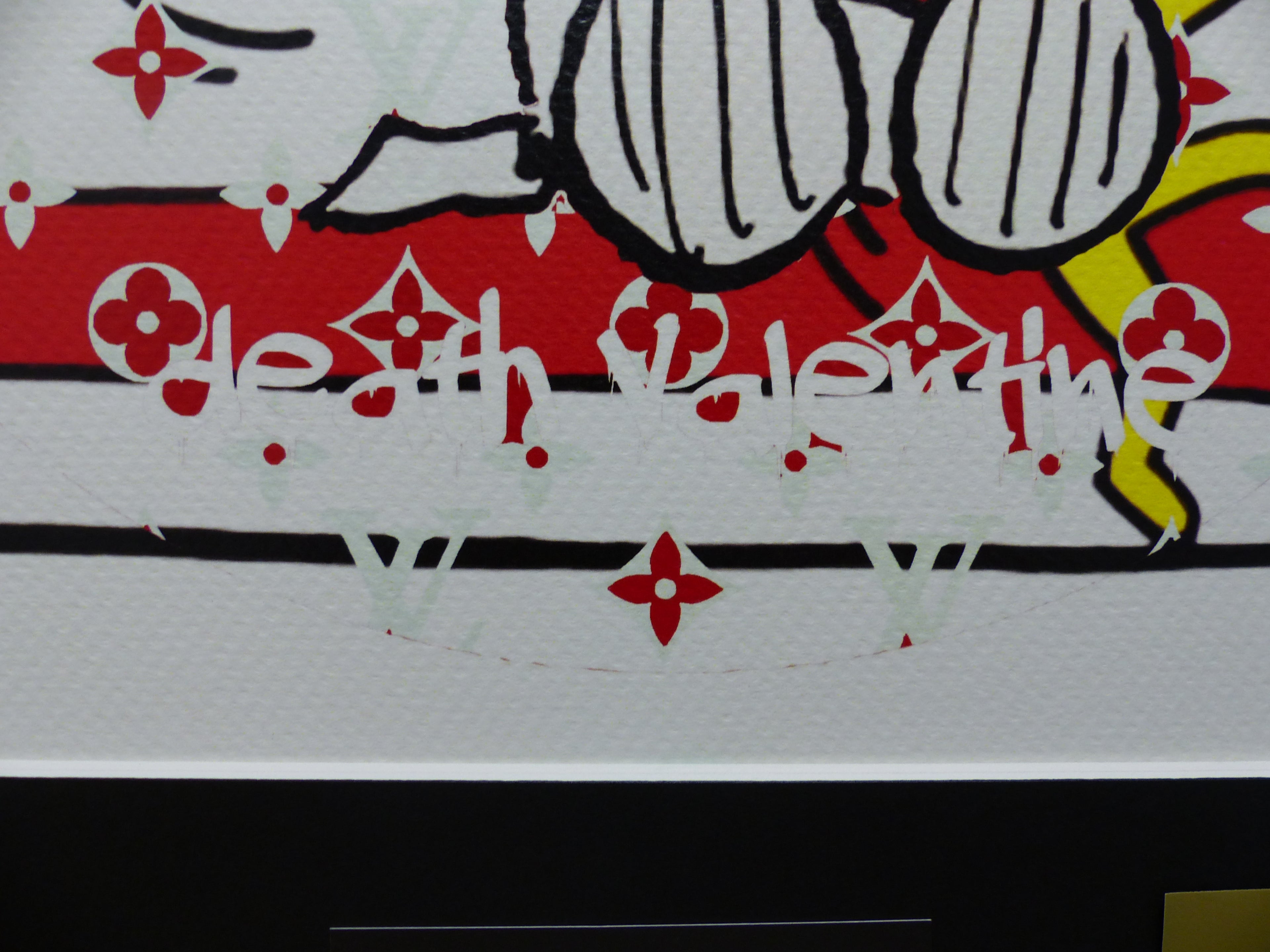 DEATH NYC fertig gerahmte Lithografie ltd. Edit. of 100 "SnoopyKeithHaring" 3D Siegel COA