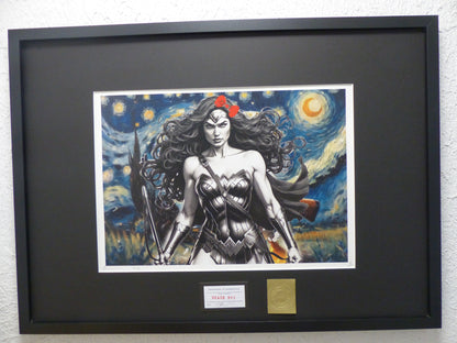 DEATH NYC fertig gerahmte Lithografie ltd. Edit. of 120  "Wonder Woman" 3D Siegel COA