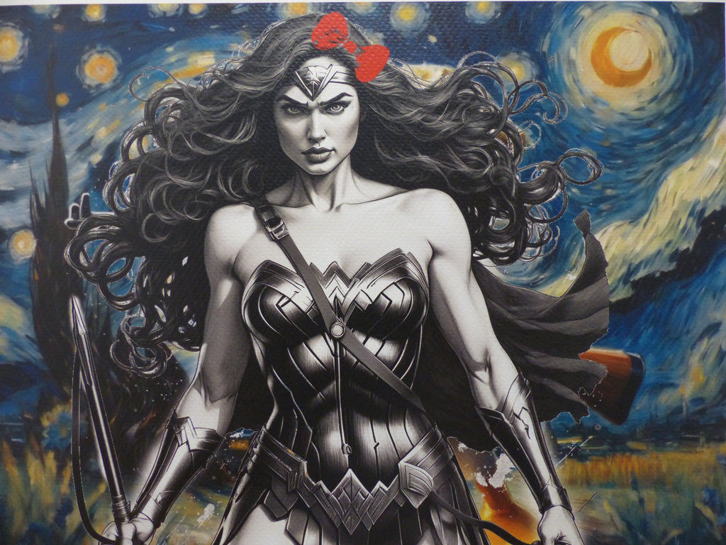 DEATH NYC fertig gerahmte Lithografie ltd. Edit. of 120  "Wonder Woman" 3D Siegel COA