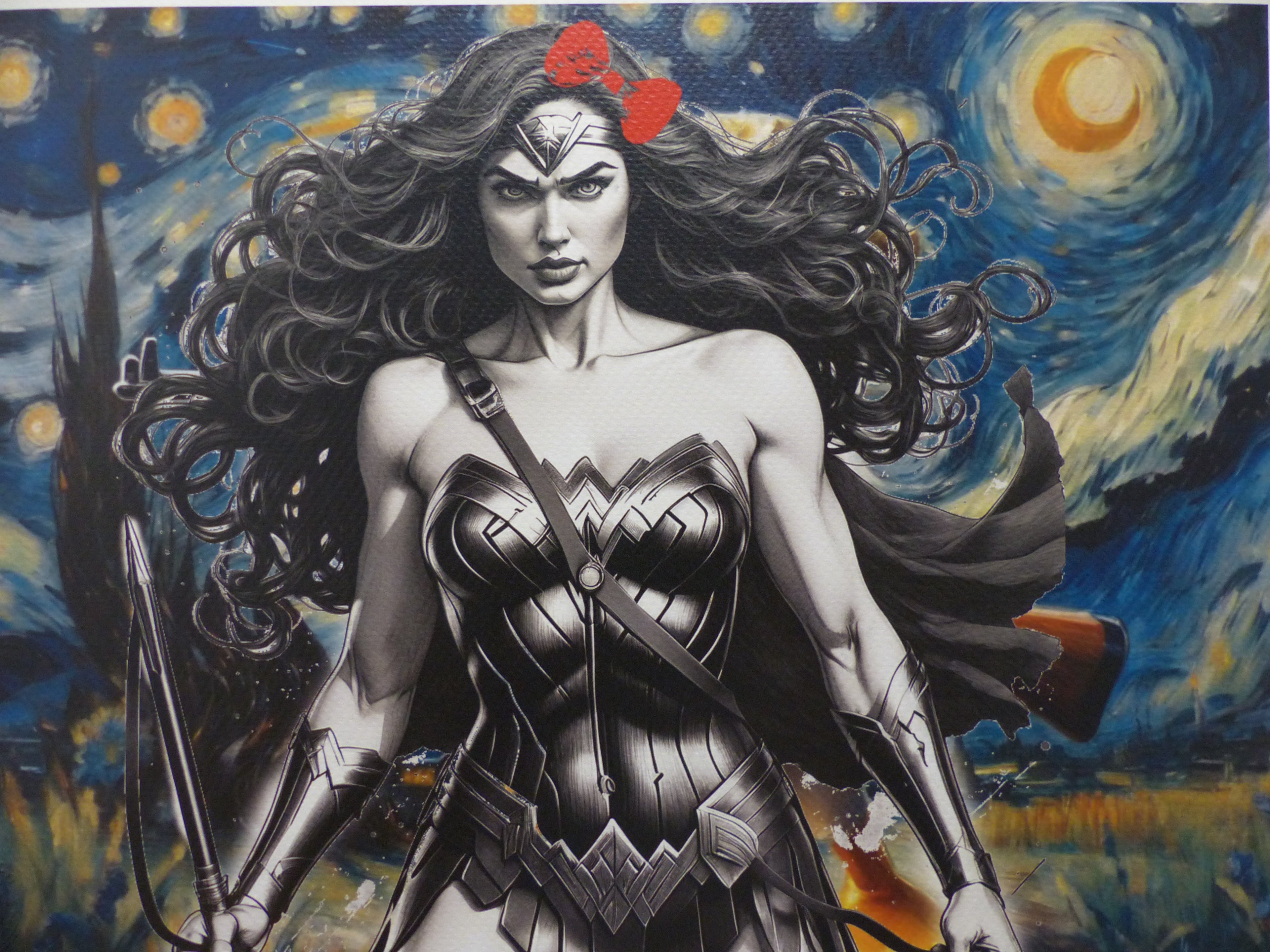 DEATH NYC fertig gerahmte Lithografie ltd. Edit. of 120  "Wonder Woman" 3D Siegel COA