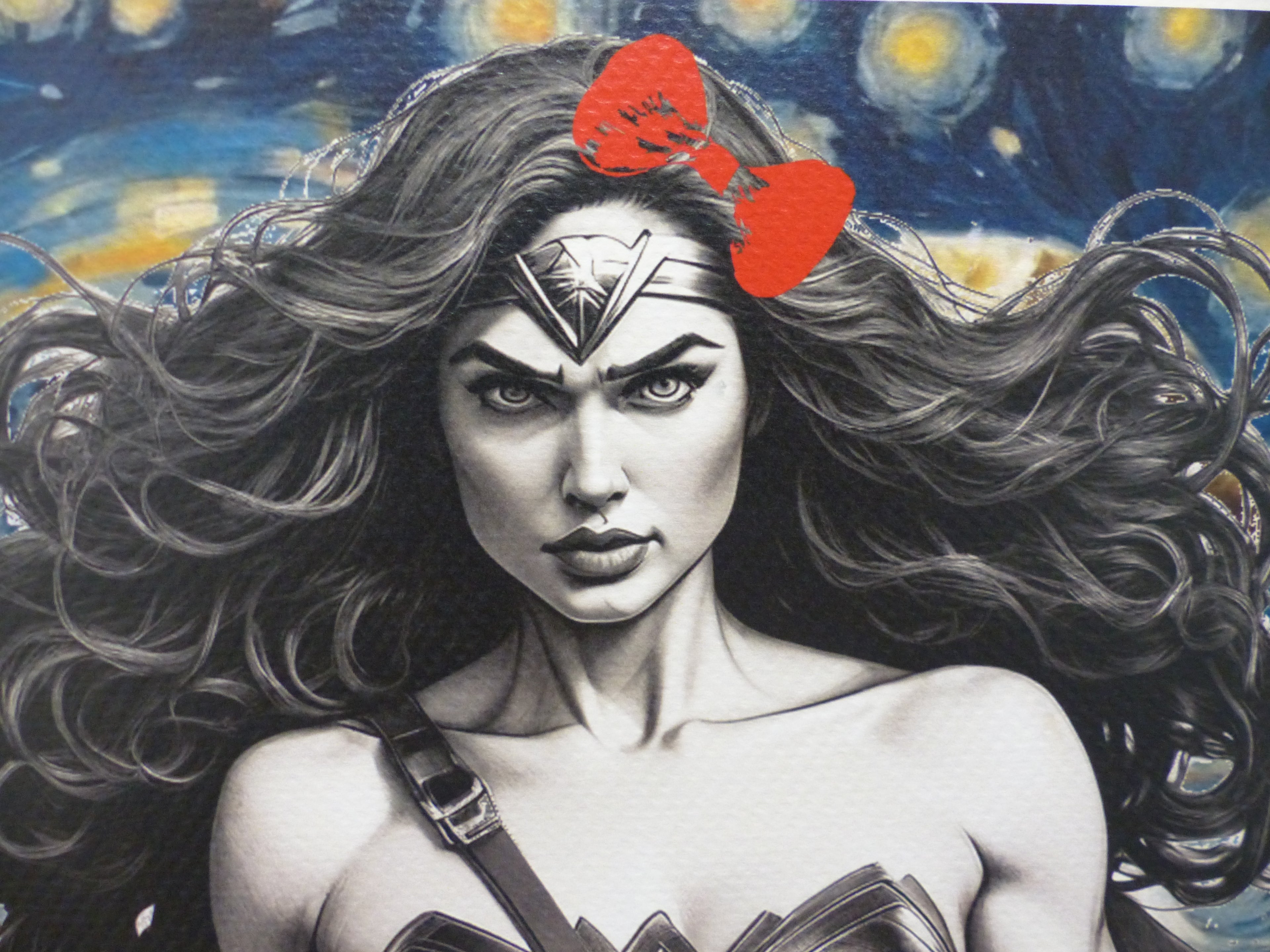 DEATH NYC fertig gerahmte Lithografie ltd. Edit. of 120  "Wonder Woman" 3D Siegel COA