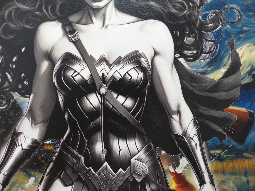 DEATH NYC fertig gerahmte Lithografie ltd. Edit. of 120  "Wonder Woman" 3D Siegel COA