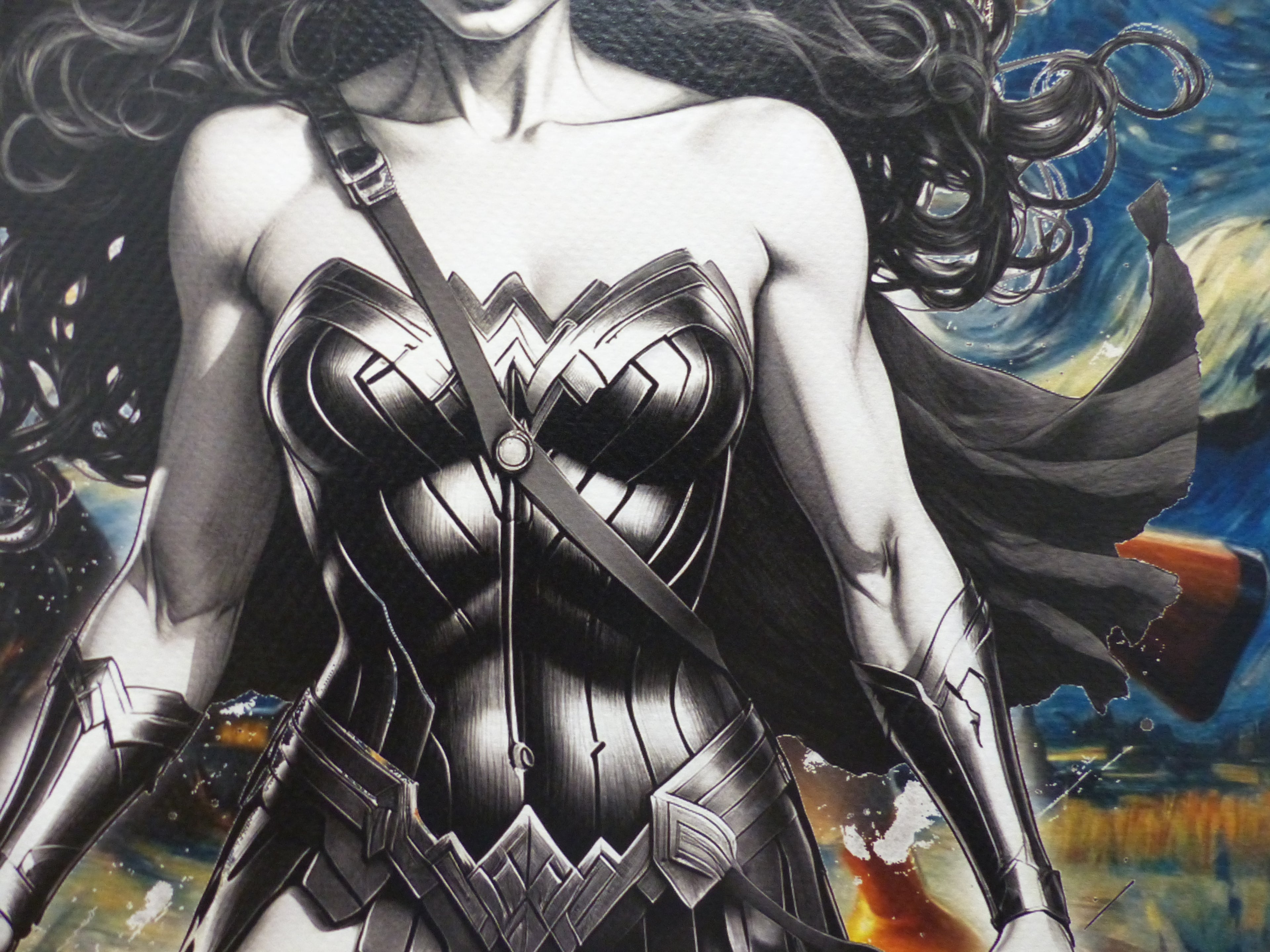 DEATH NYC fertig gerahmte Lithografie ltd. Edit. of 120  "Wonder Woman" 3D Siegel COA