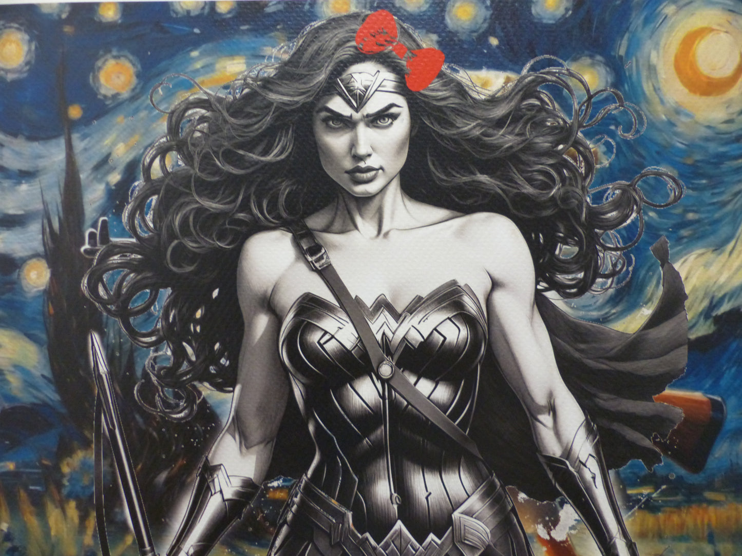 DEATH NYC fertig gerahmte Lithografie ltd. Edit. of 120  "Wonder Woman" 3D Siegel COA