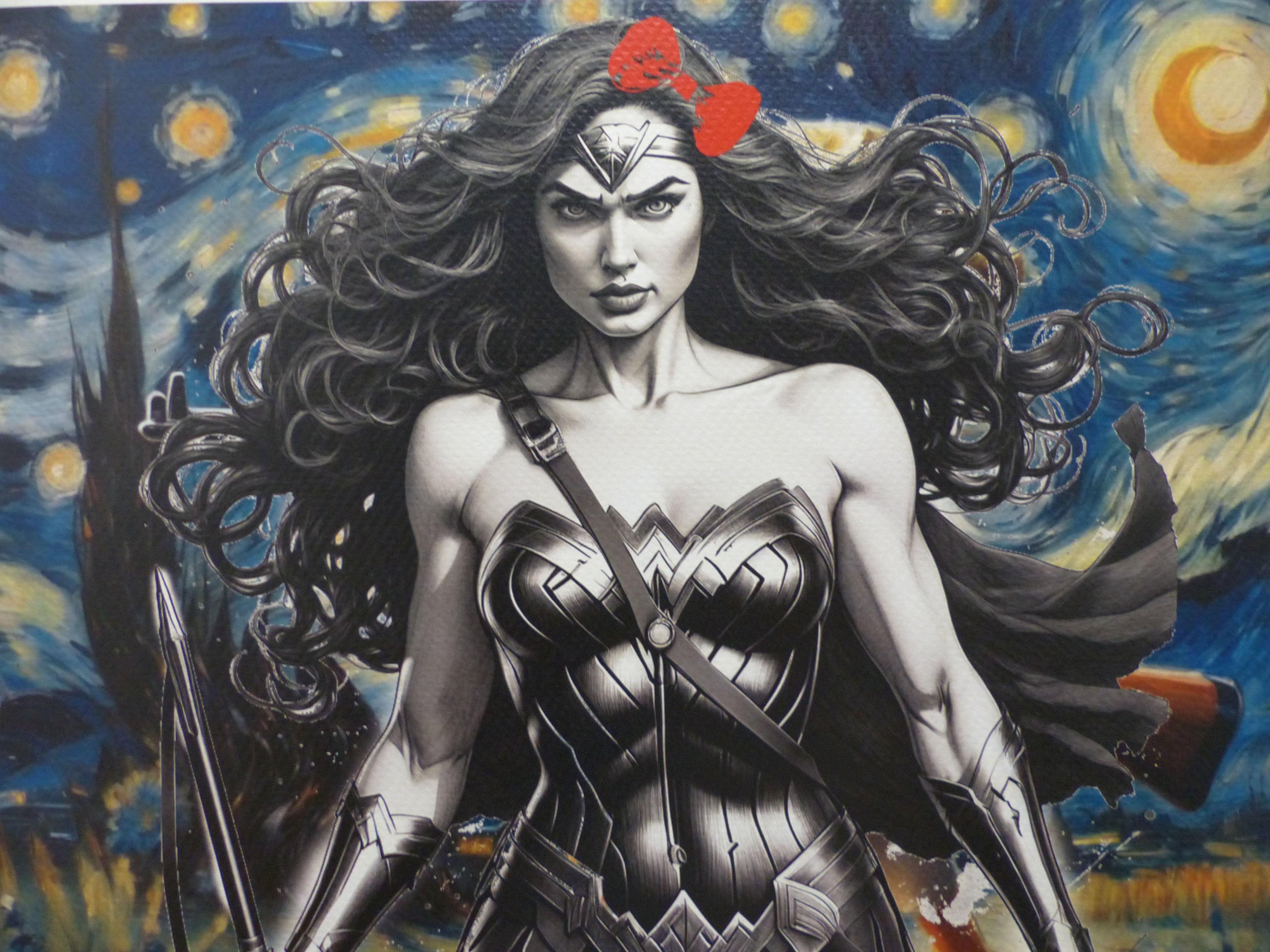 DEATH NYC fertig gerahmte Lithografie ltd. Edit. of 120  "Wonder Woman" 3D Siegel COA