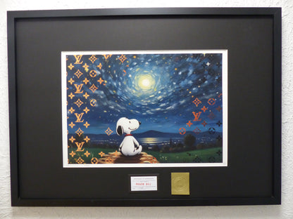 DEATH NYC fertig gerahmte Lithografie ltd.Edit.of 100  "Satisfied Snoopy" 3D Siegel COA