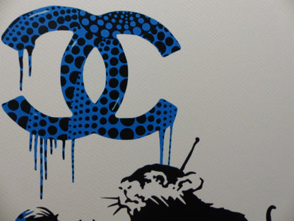 DEATH NYC  Lithografie ltd. Edit. of 120 "Banksy Rat Chanel" 3D Siegel COA