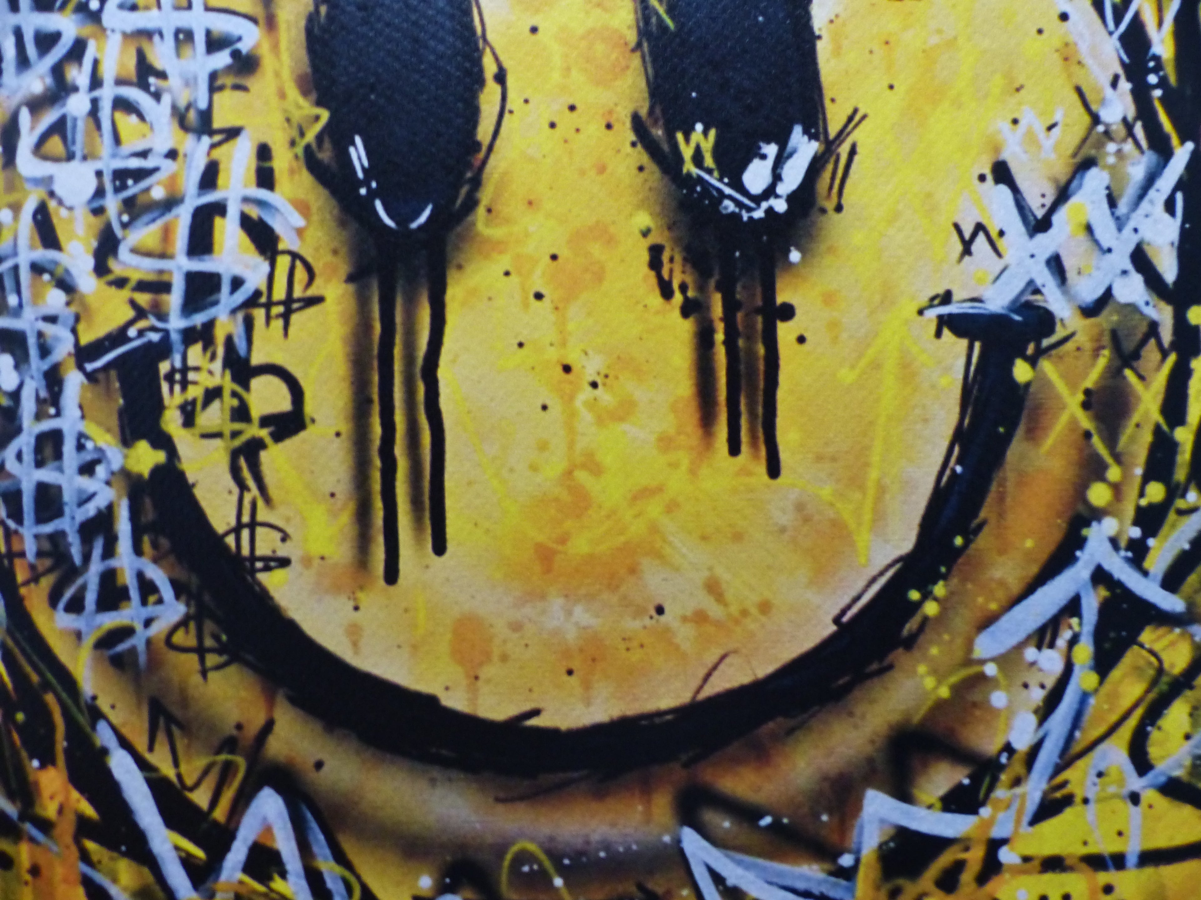 DEATH NYC fertig gerahmte Lithografie ltd Edition of 100 " Death Smiley " 3D Siegel COA