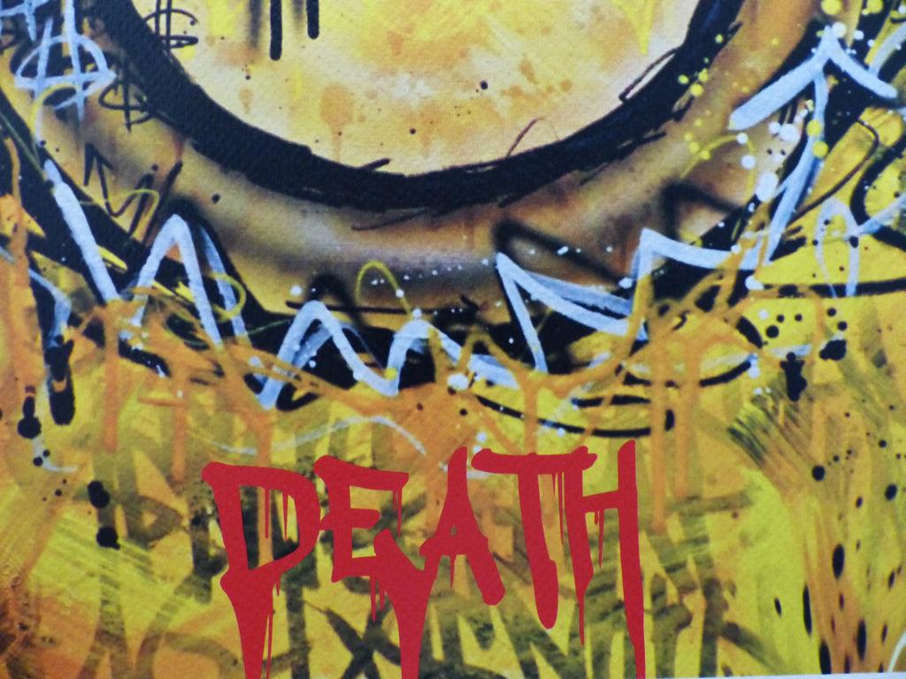 DEATH NYC fertig gerahmte Lithografie ltd Edition of 100 " Death Smiley " 3D Siegel COA