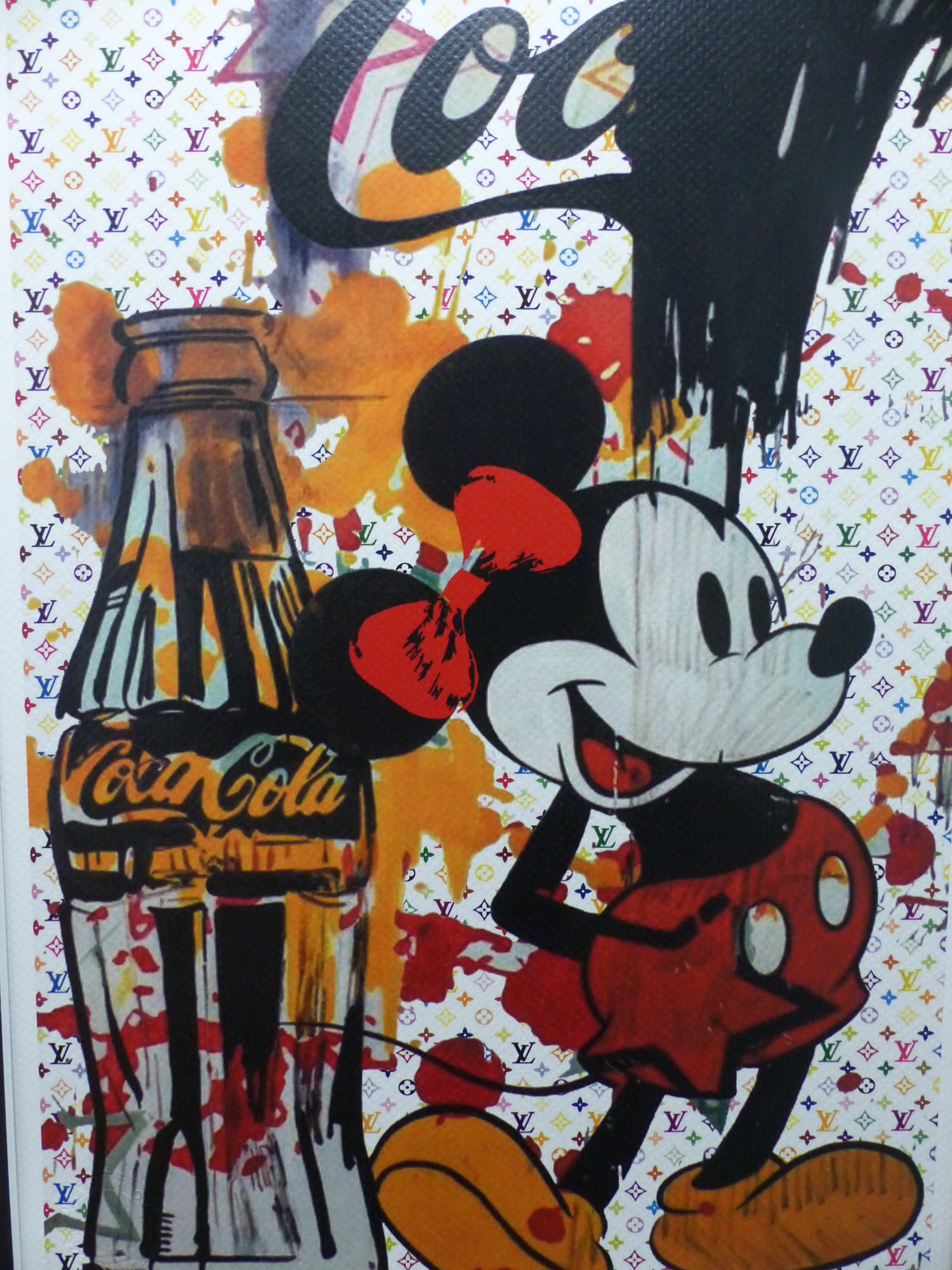 DEATH NYC fertig gerahmt Lithografie ltd. Edit. of 100 "MICKEY MOUSE Coca-Cola" 3D Siegel u COA