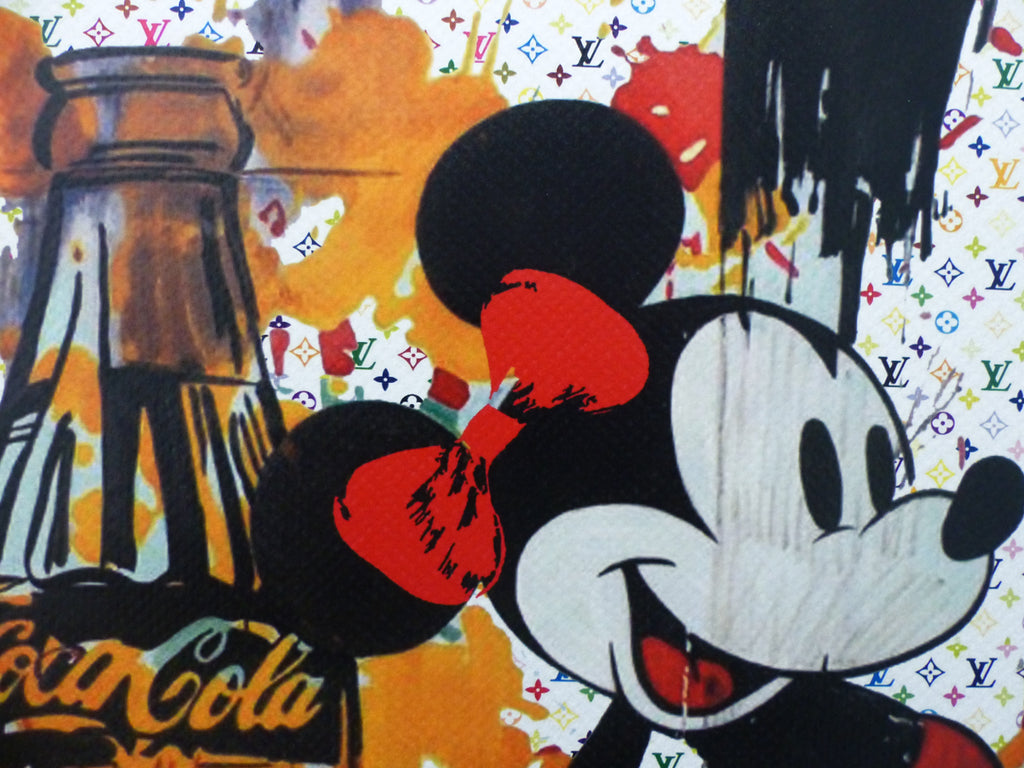 DEATH NYC fertig gerahmt Lithografie ltd. Edit. of 100 "MICKEY MOUSE Coca-Cola" 3D Siegel u COA