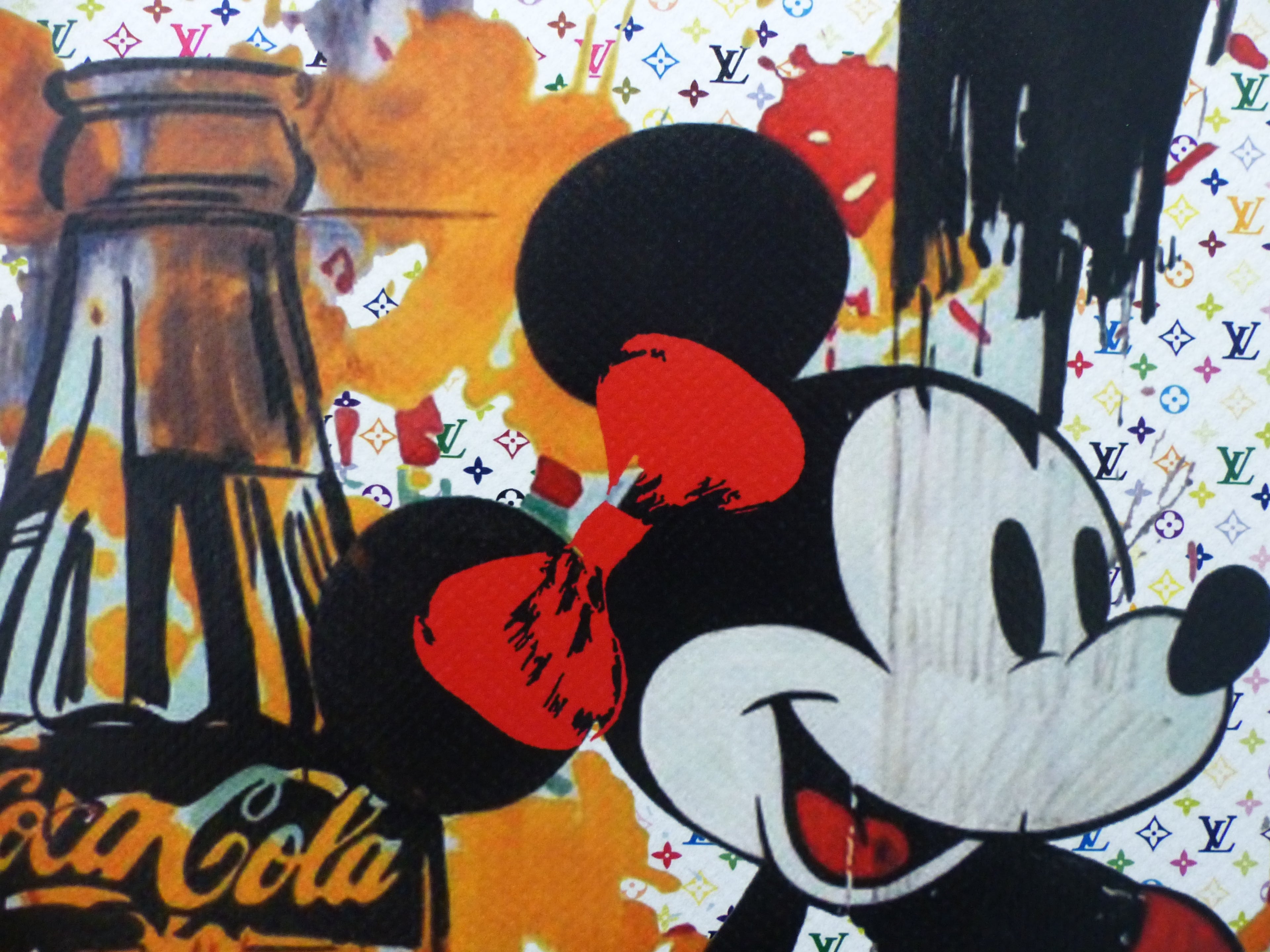 DEATH NYC fertig gerahmt Lithografie ltd. Edit. of 100 "MICKEY MOUSE Coca-Cola" 3D Siegel u COA