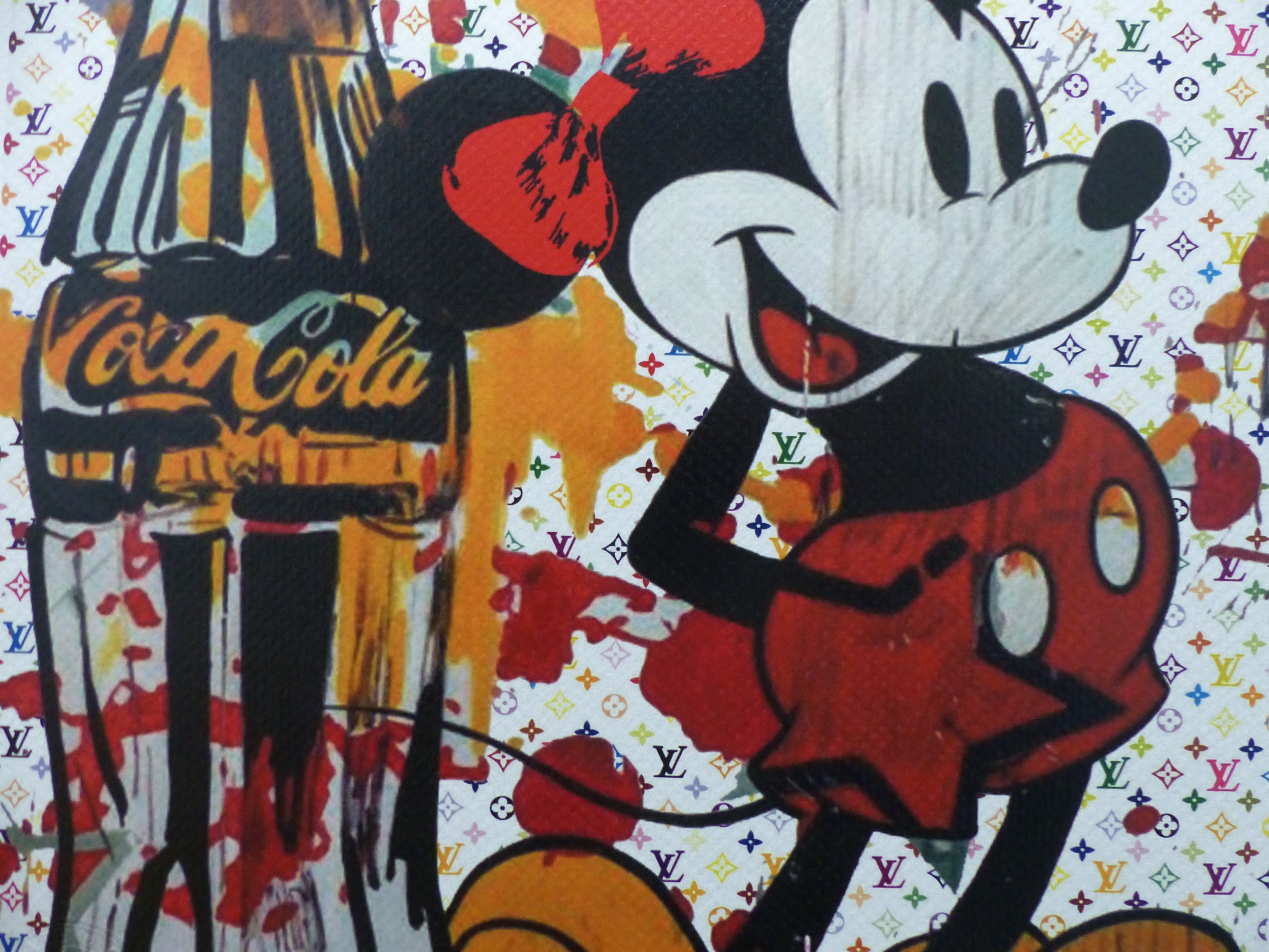 DEATH NYC fertig gerahmt Lithografie ltd. Edit. of 100 "MICKEY MOUSE Coca-Cola" 3D Siegel u COA