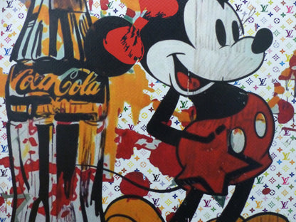 DEATH NYC fertig gerahmt Lithografie ltd. Edit. of 100 "MICKEY MOUSE Coca-Cola" 3D Siegel u COA